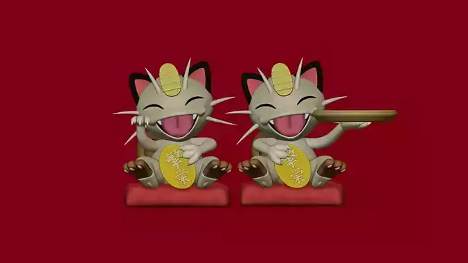 Lucky Meowth  3D Model Collection