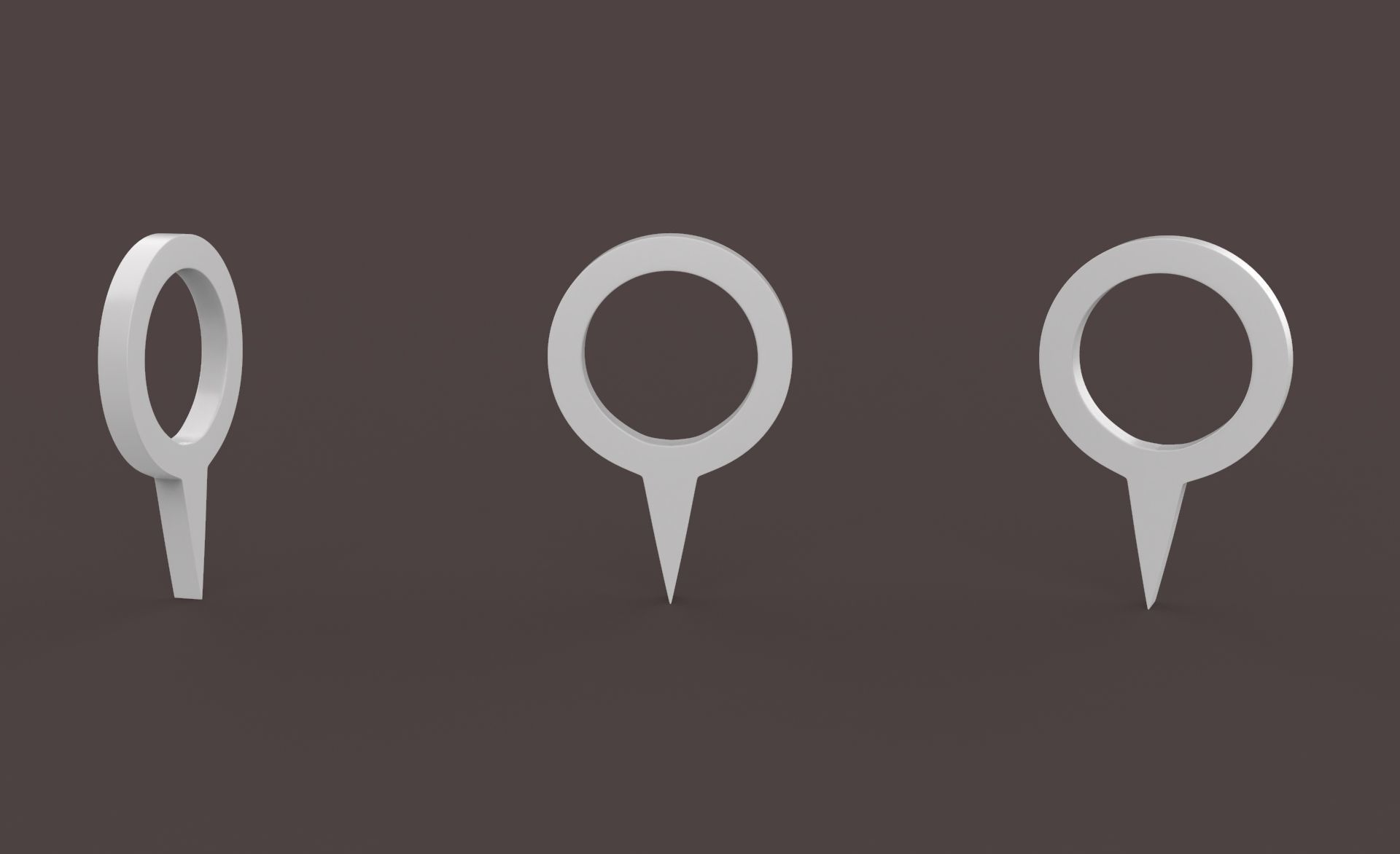 Pin 007 - Map Pointer Basic Blue Low-poly 3D model_5