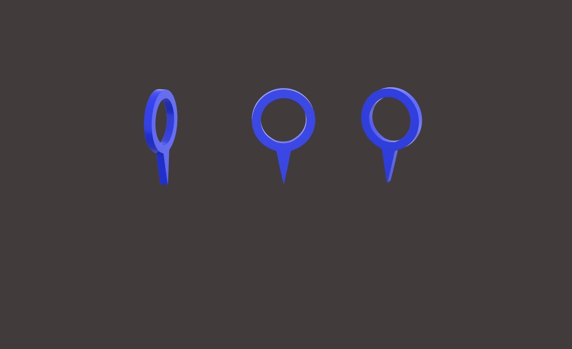 Pin 007 - Map Pointer Basic Blue Low-poly 3D model_1