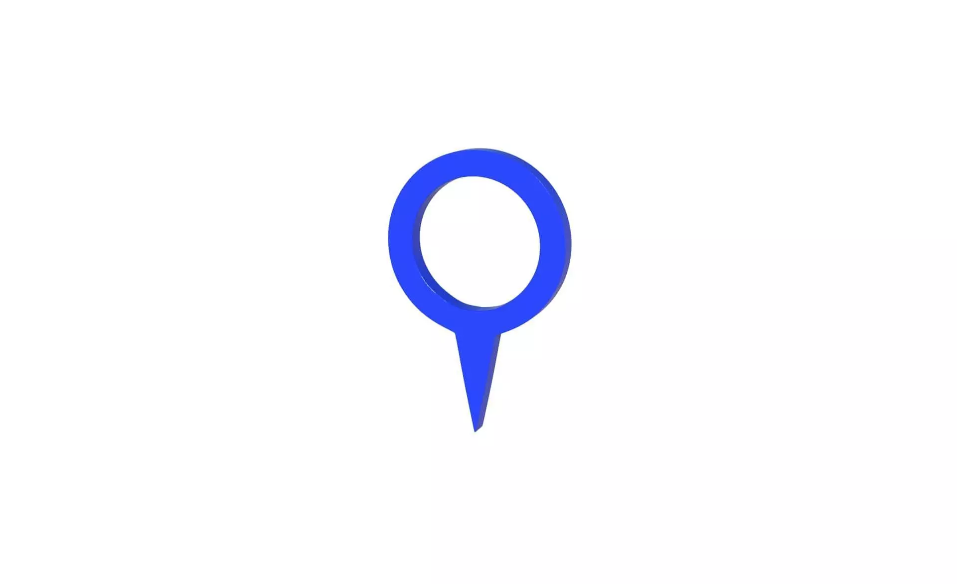 Pin 007 - Map Pointer Basic Blue Low-poly 3D model_0