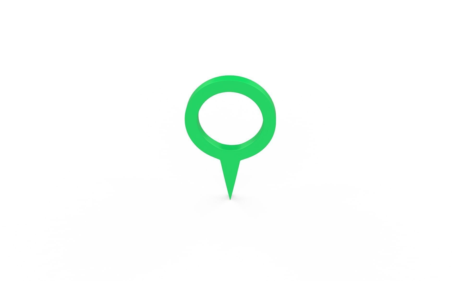 Pin 007 - Map Pointer Basic Green Low-poly 3D model_1