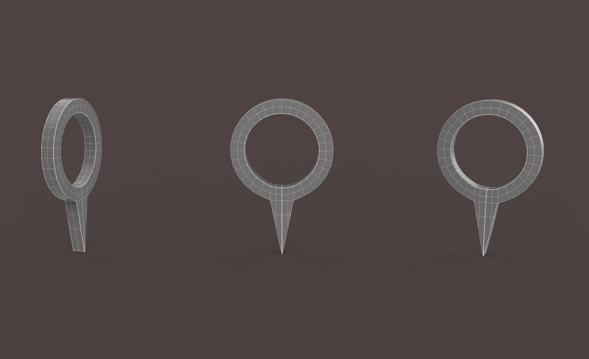 Pin 007 - Map Pointer Basic Green Low-poly 3D model_10