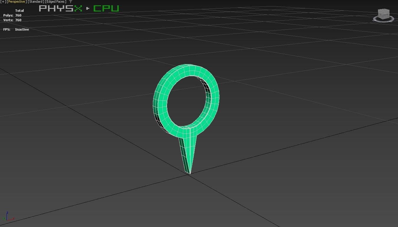 Pin 007 - Map Pointer Basic Green Low-poly 3D model_8