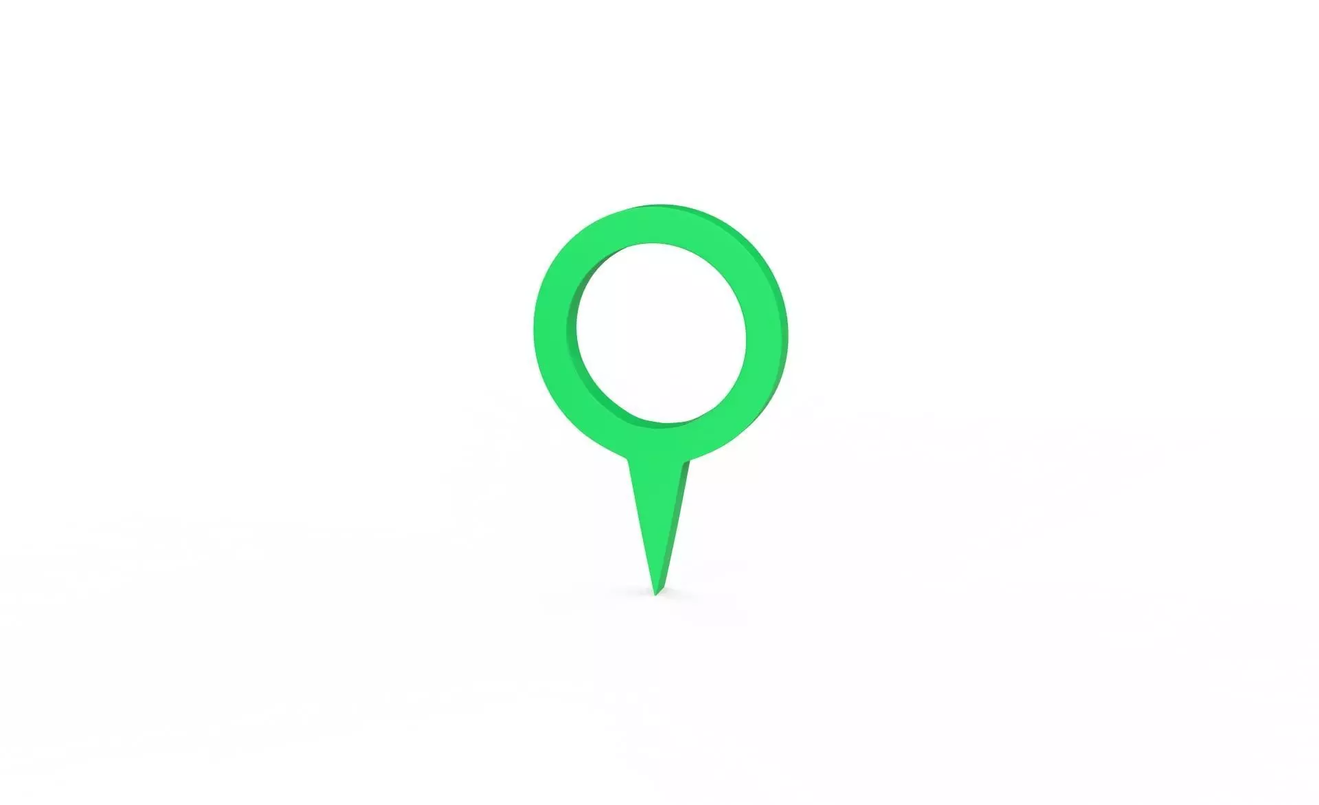 Pin 007 - Map Pointer Basic Green Low-poly 3D model_0