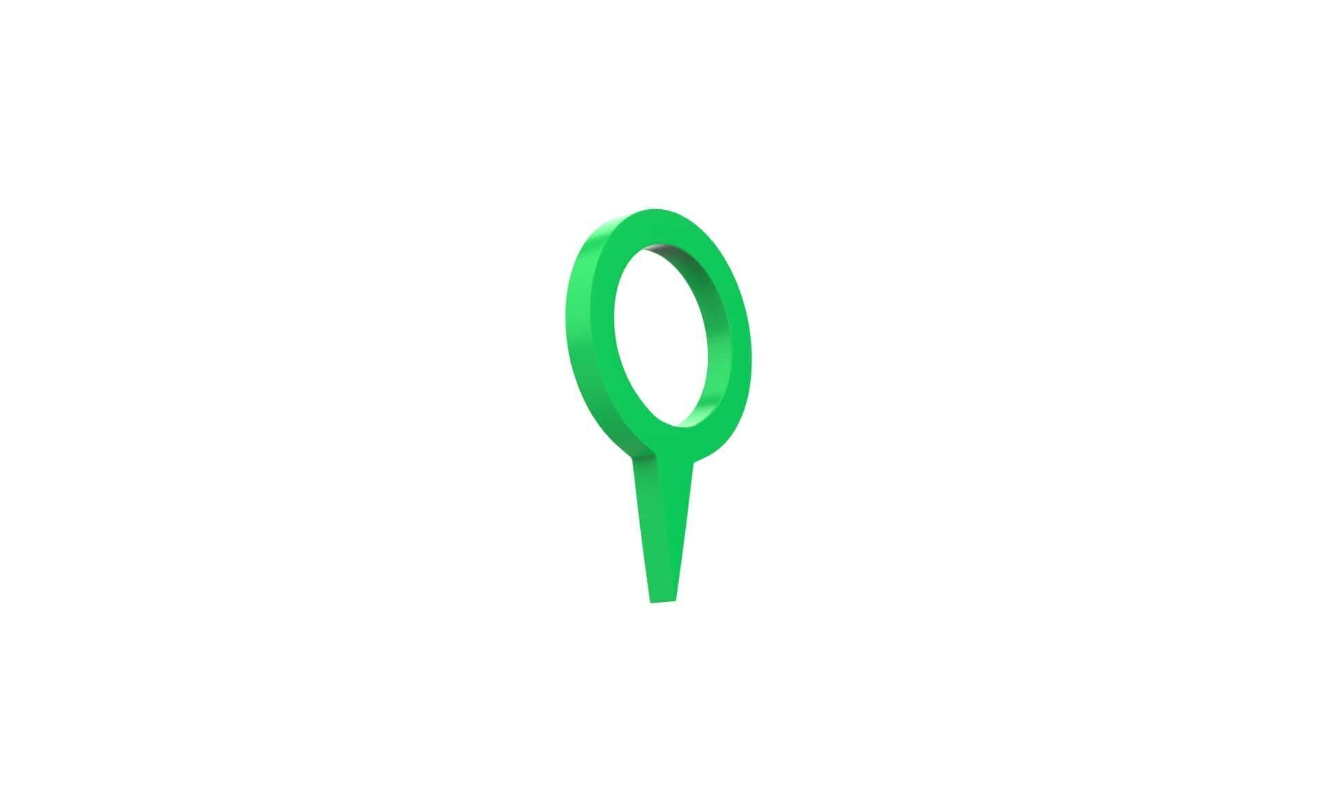 Pin 007 - Map Pointer Basic Green Low-poly 3D model_2