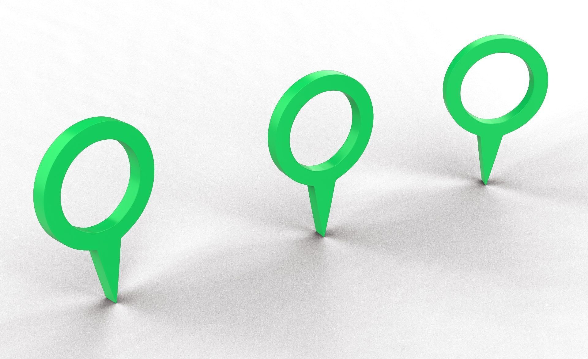Pin 007 - Map Pointer Basic Green Low-poly 3D model_4