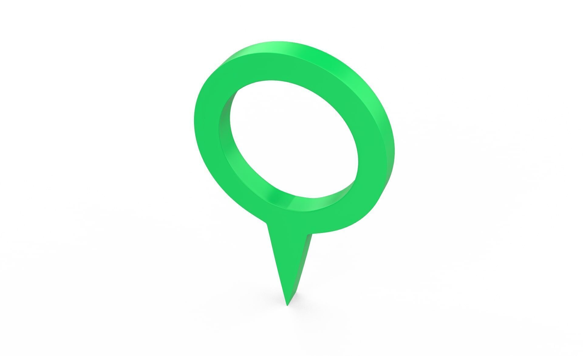 Pin 007 - Map Pointer Basic Green Low-poly 3D model_3