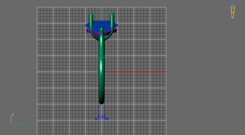 3 stones ring with half moon for the side 3D print model_6