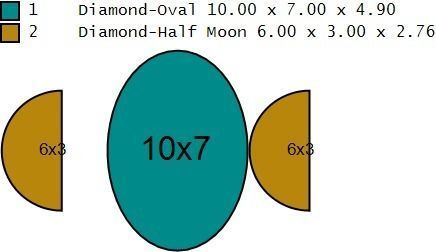 3 stones ring with half moon for the side 3D print model_5
