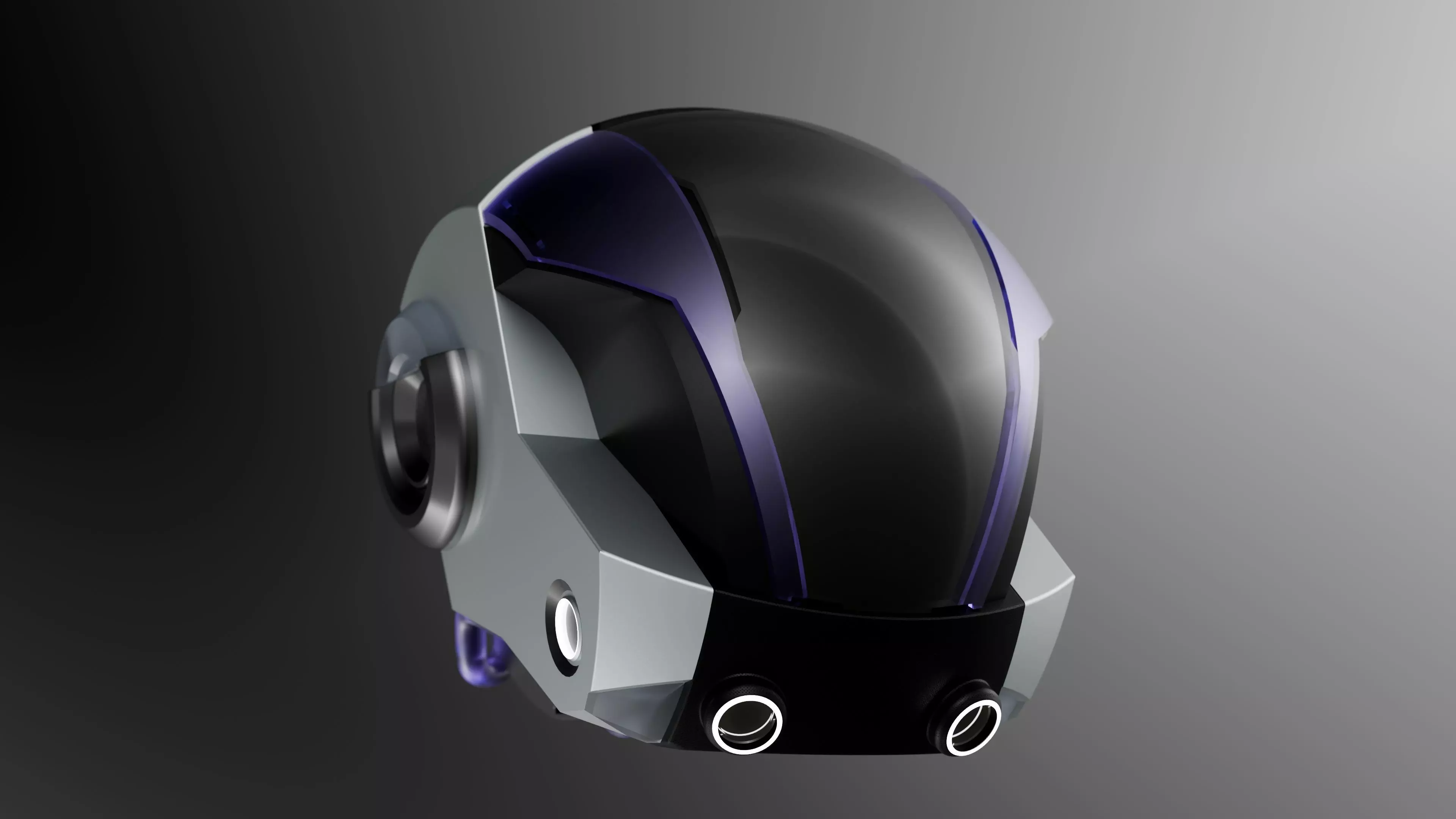 SCIFI Futuristic 3D Helmet Model Blender Low-poly 3D model_0