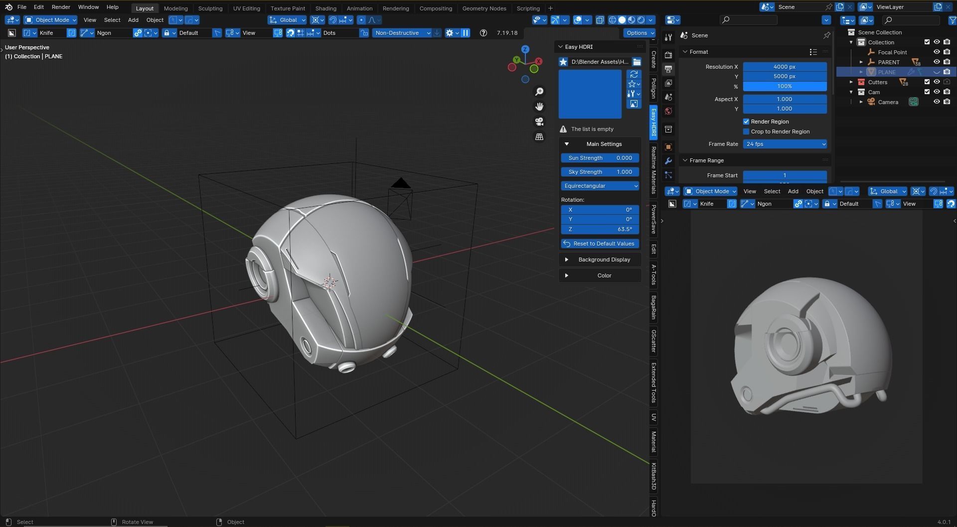 SCIFI Futuristic 3D Helmet Model Blender Low-poly 3D model_4