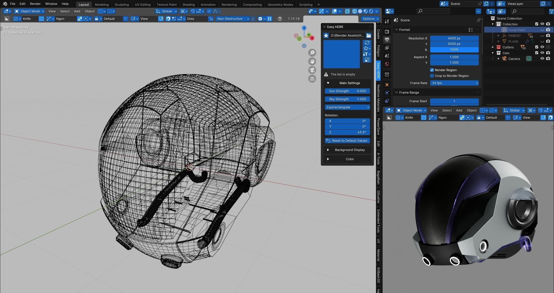 SCIFI Futuristic 3D Helmet Model Blender Low-poly 3D model_5