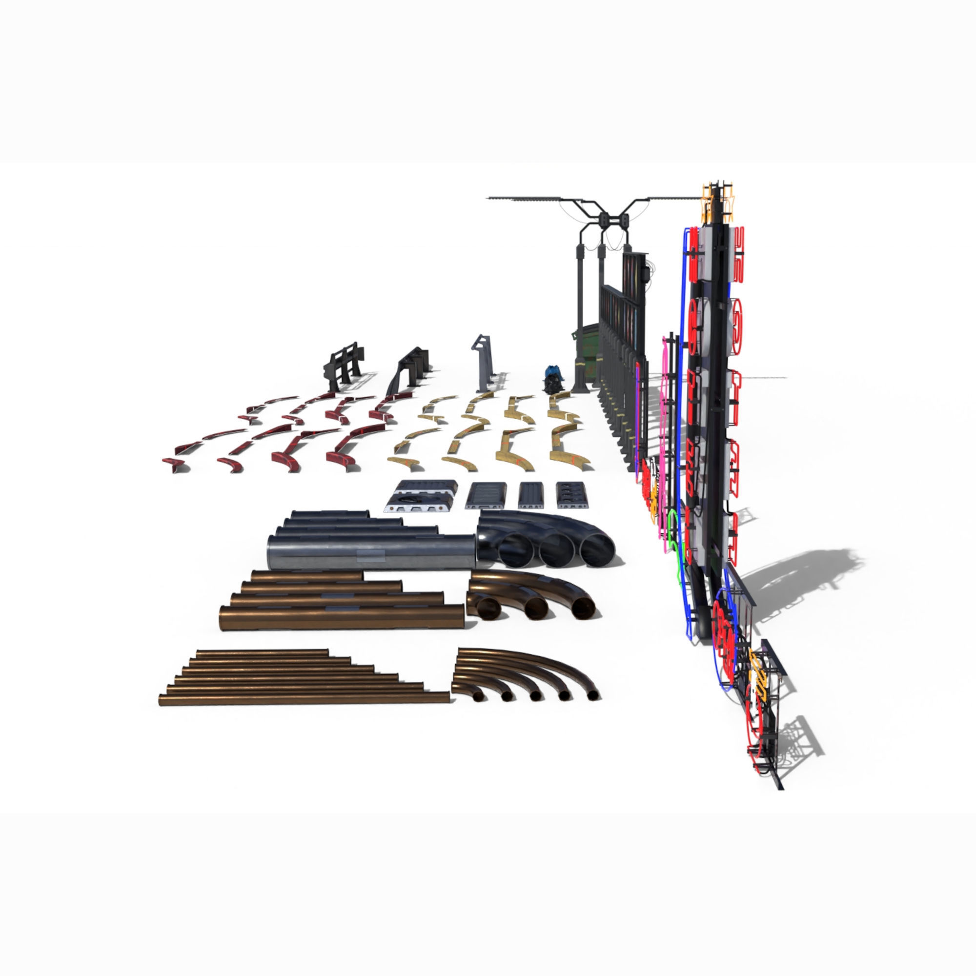 Cyberpunk Street Pack 3D model_2