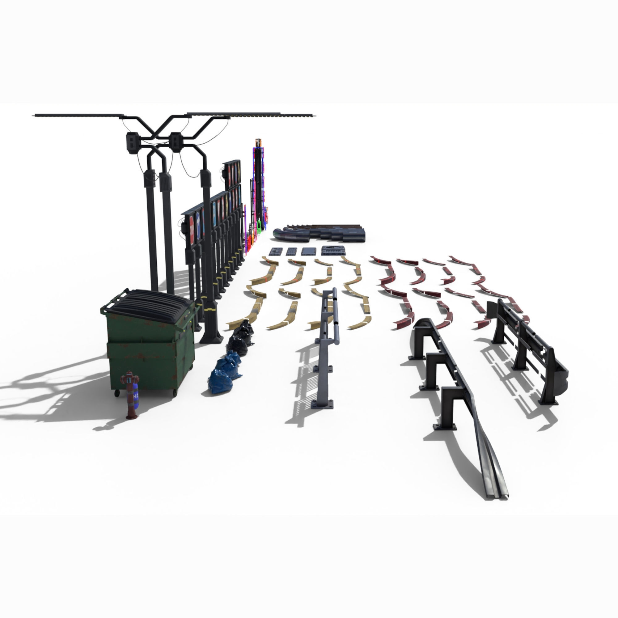 Cyberpunk Street Pack 3D model_6