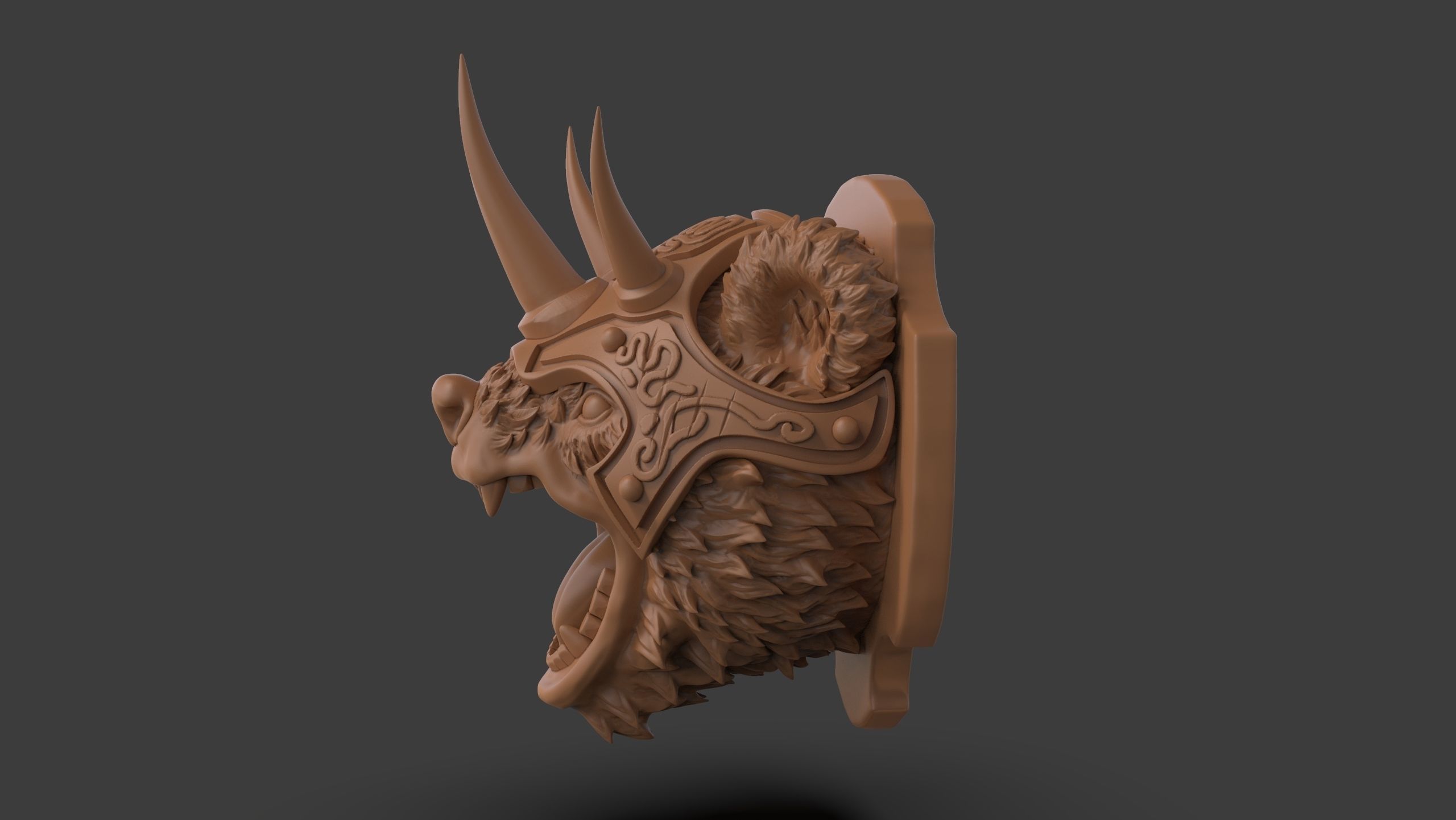 Stylized Grizzly Bear Trophy Head 3D print model_14