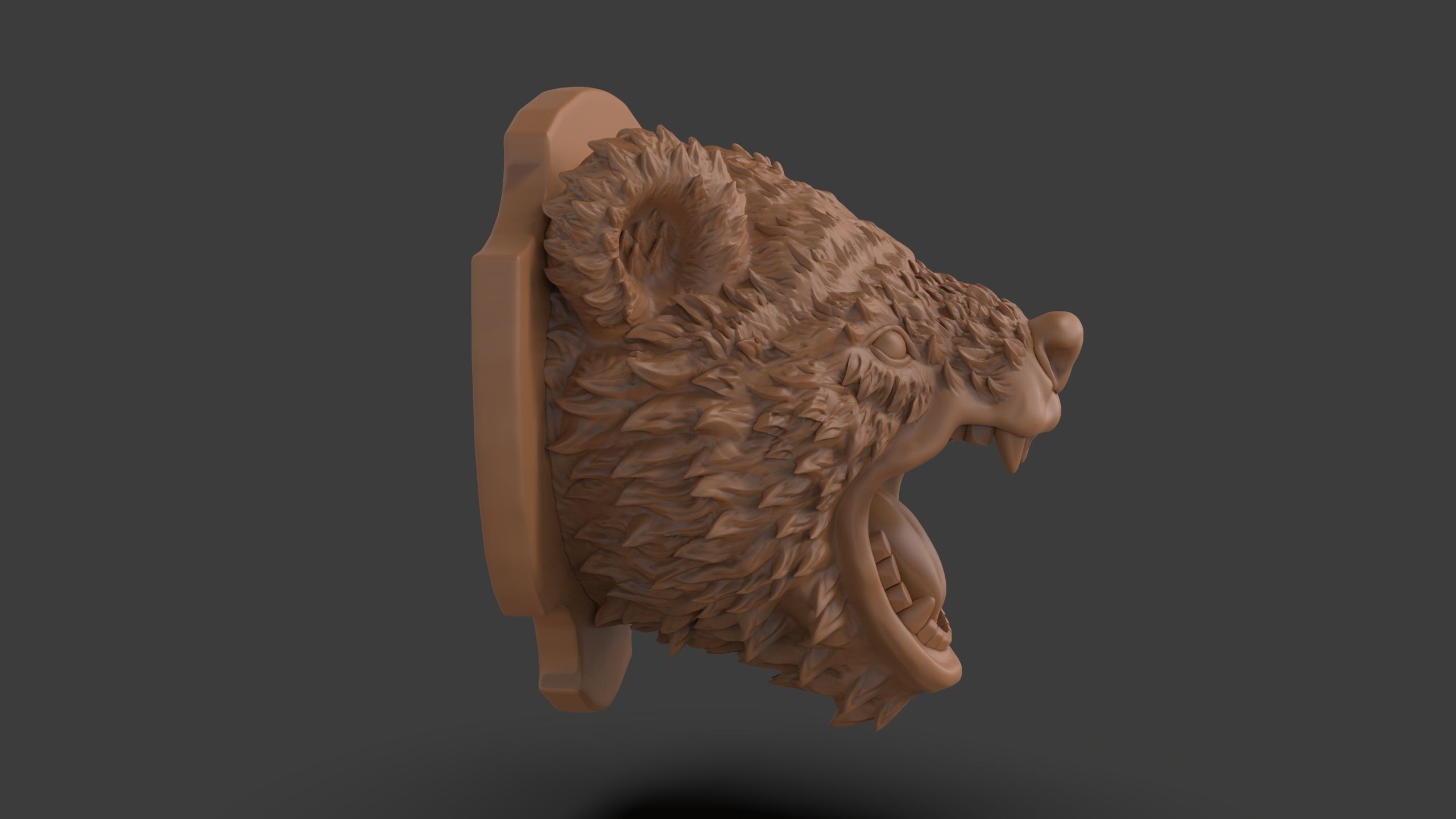 Stylized Grizzly Bear Trophy Head 3D print model_8