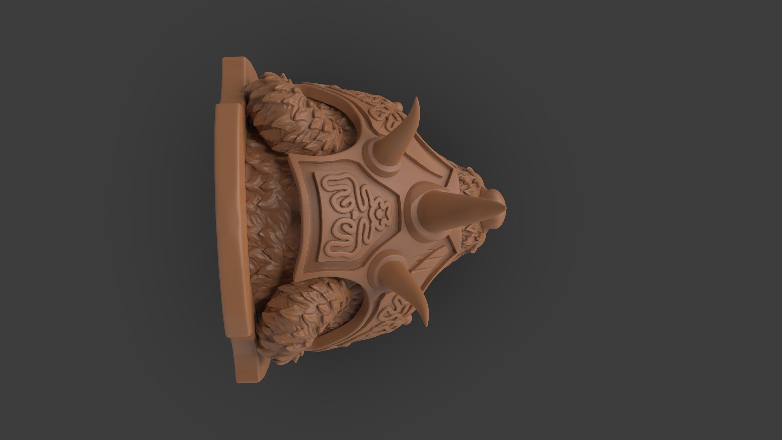 Stylized Grizzly Bear Trophy Head 3D print model_19