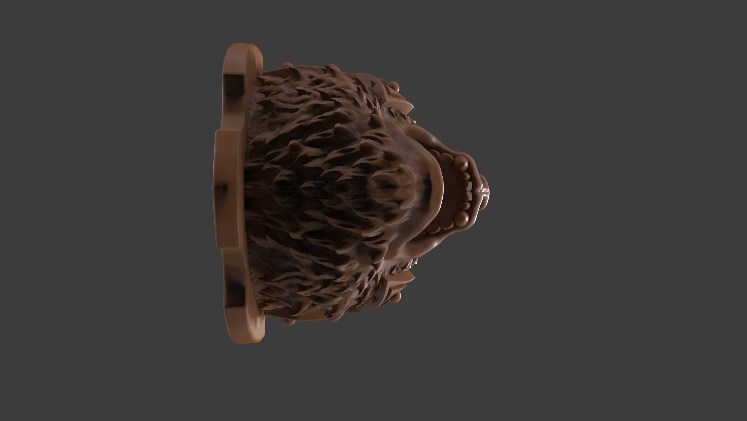Stylized Grizzly Bear Trophy Head 3D print model_20