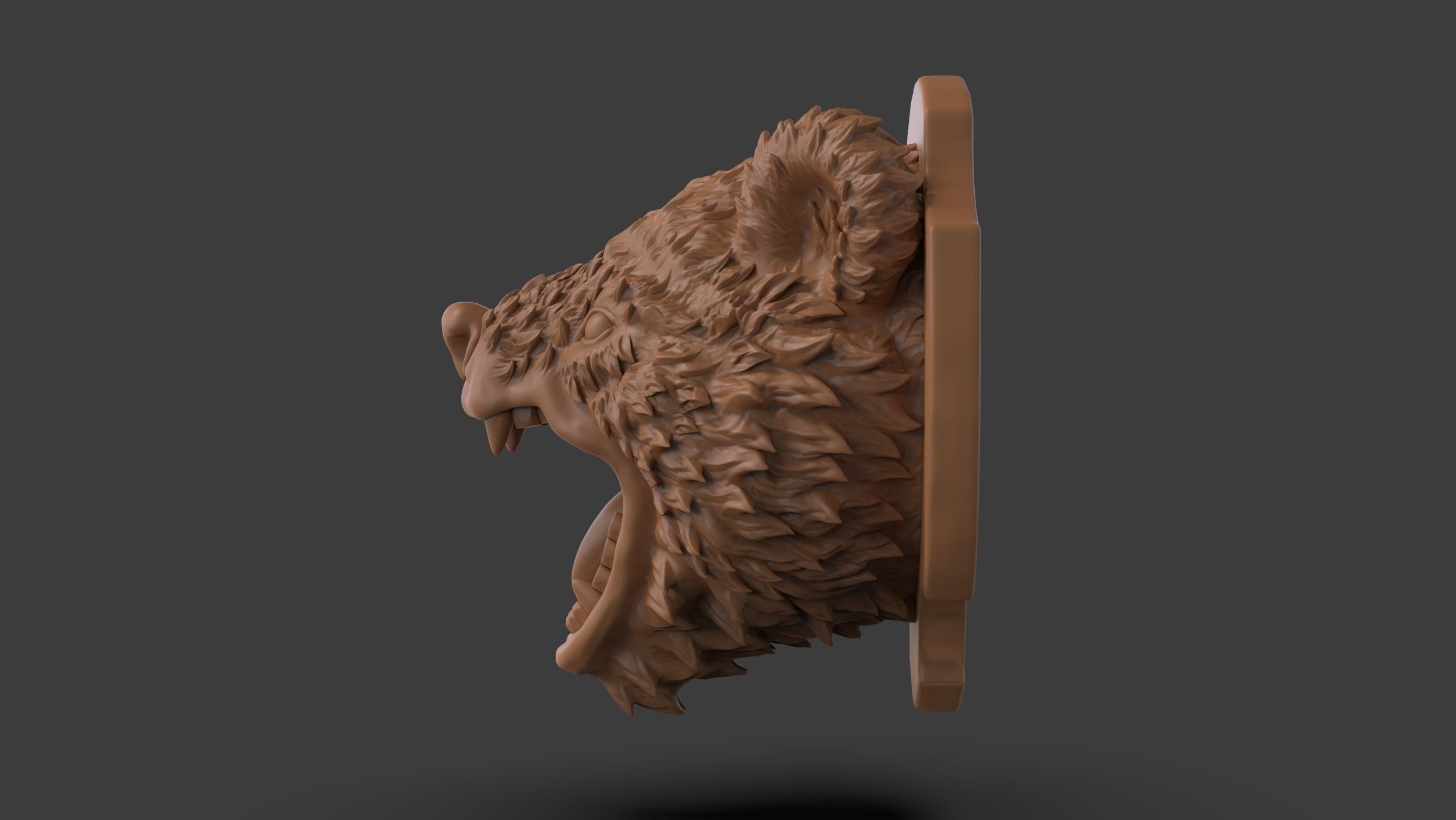 Stylized Grizzly Bear Trophy Head 3D print model_5