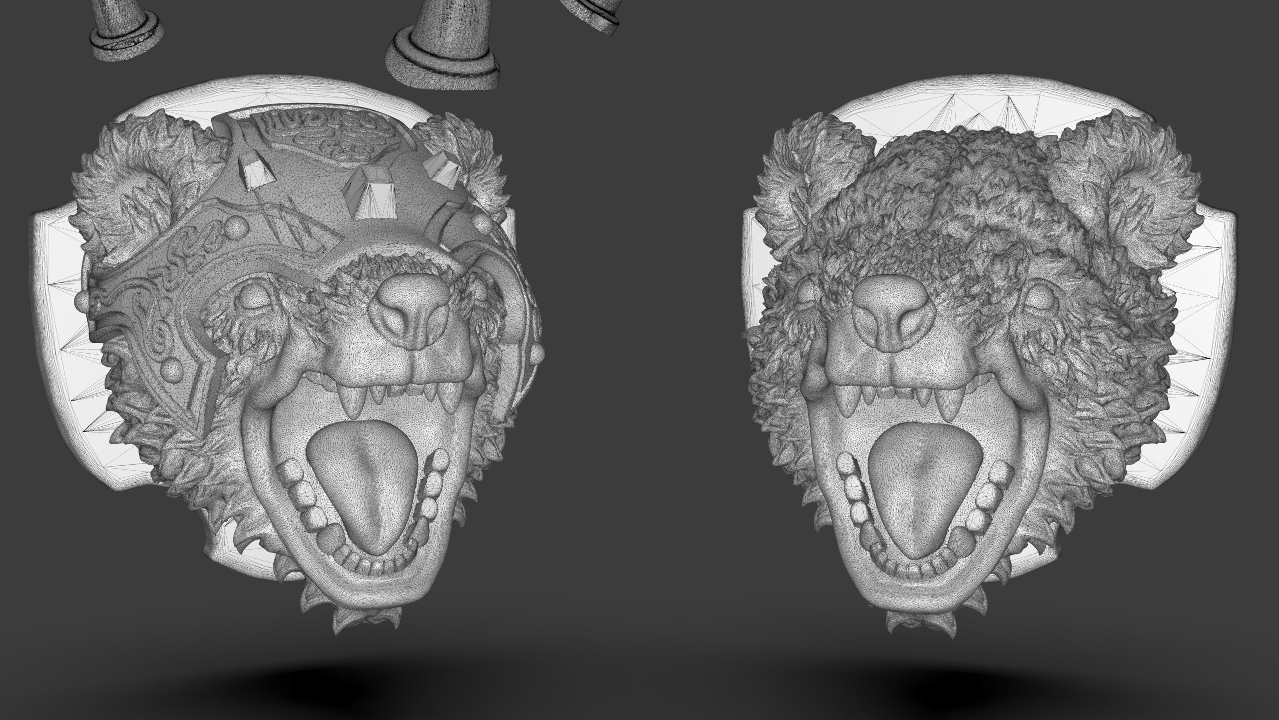 Stylized Grizzly Bear Trophy Head 3D print model_35