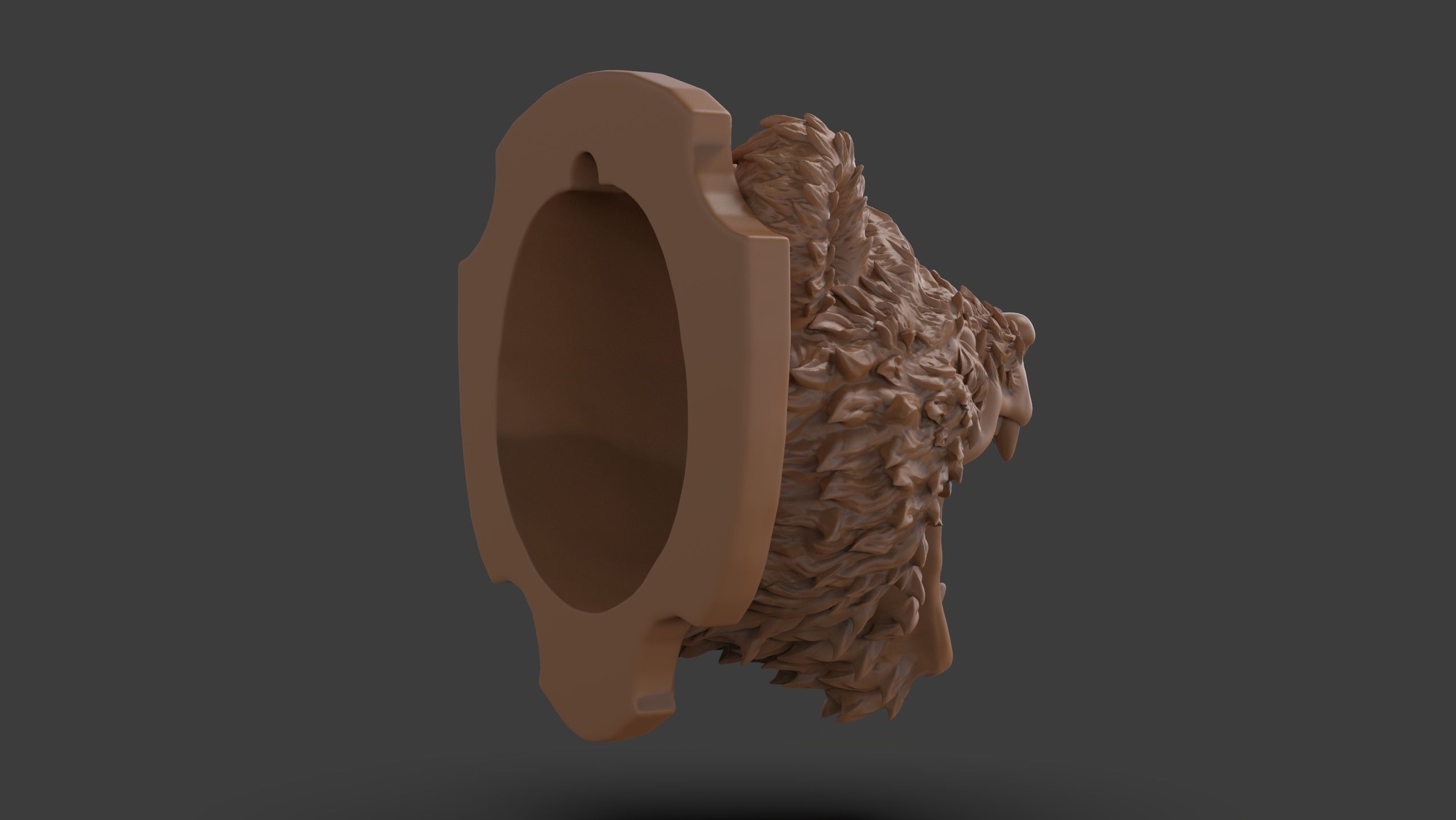 Stylized Grizzly Bear Trophy Head 3D print model_7