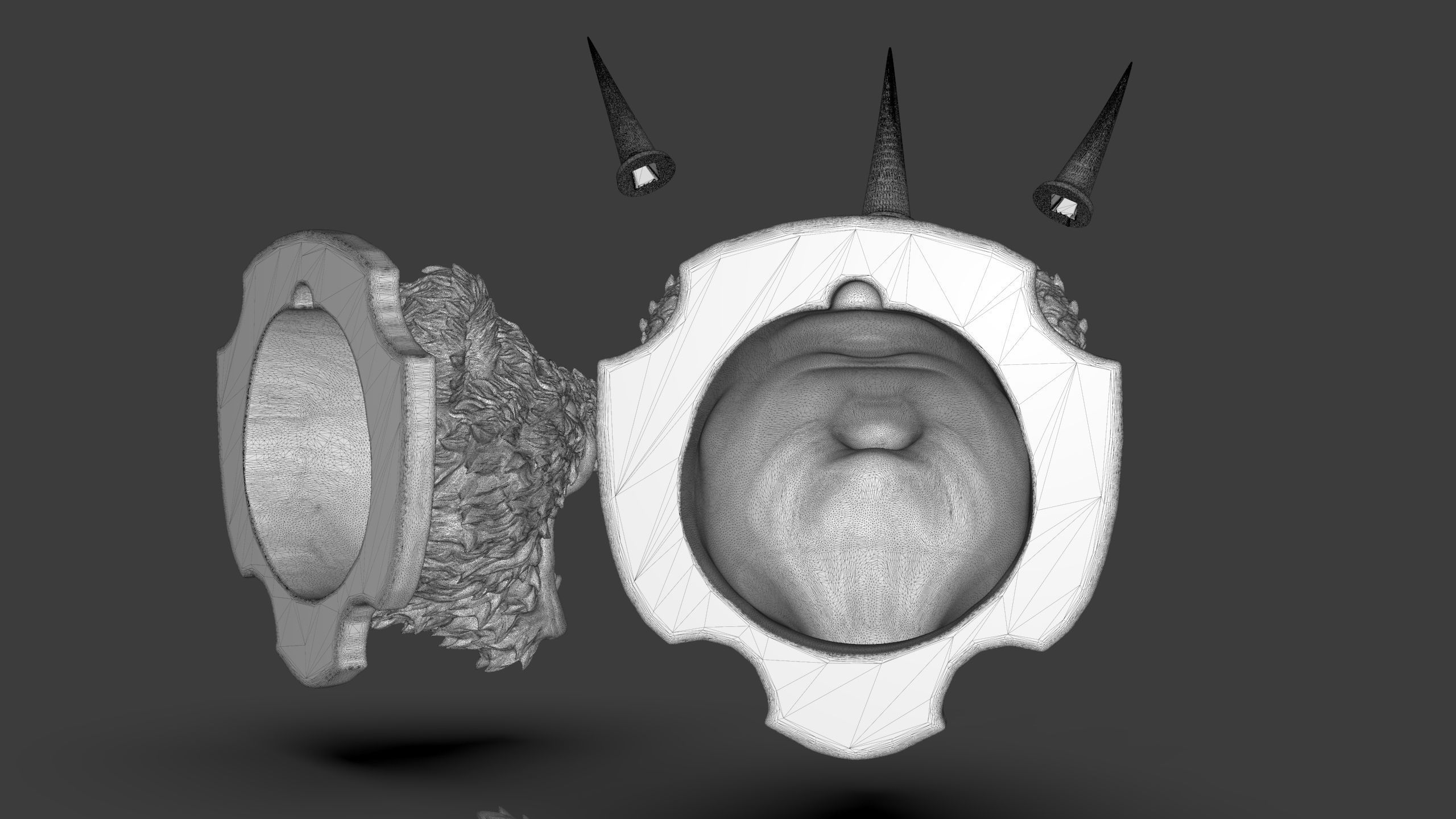 Stylized Grizzly Bear Trophy Head 3D print model_32