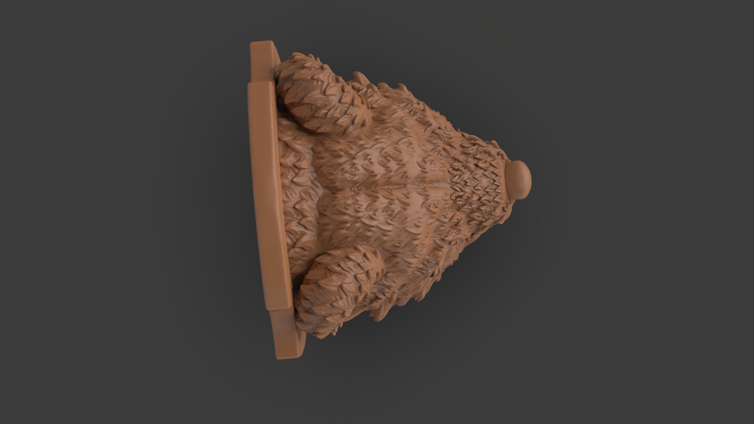 Stylized Grizzly Bear Trophy Head 3D print model_9