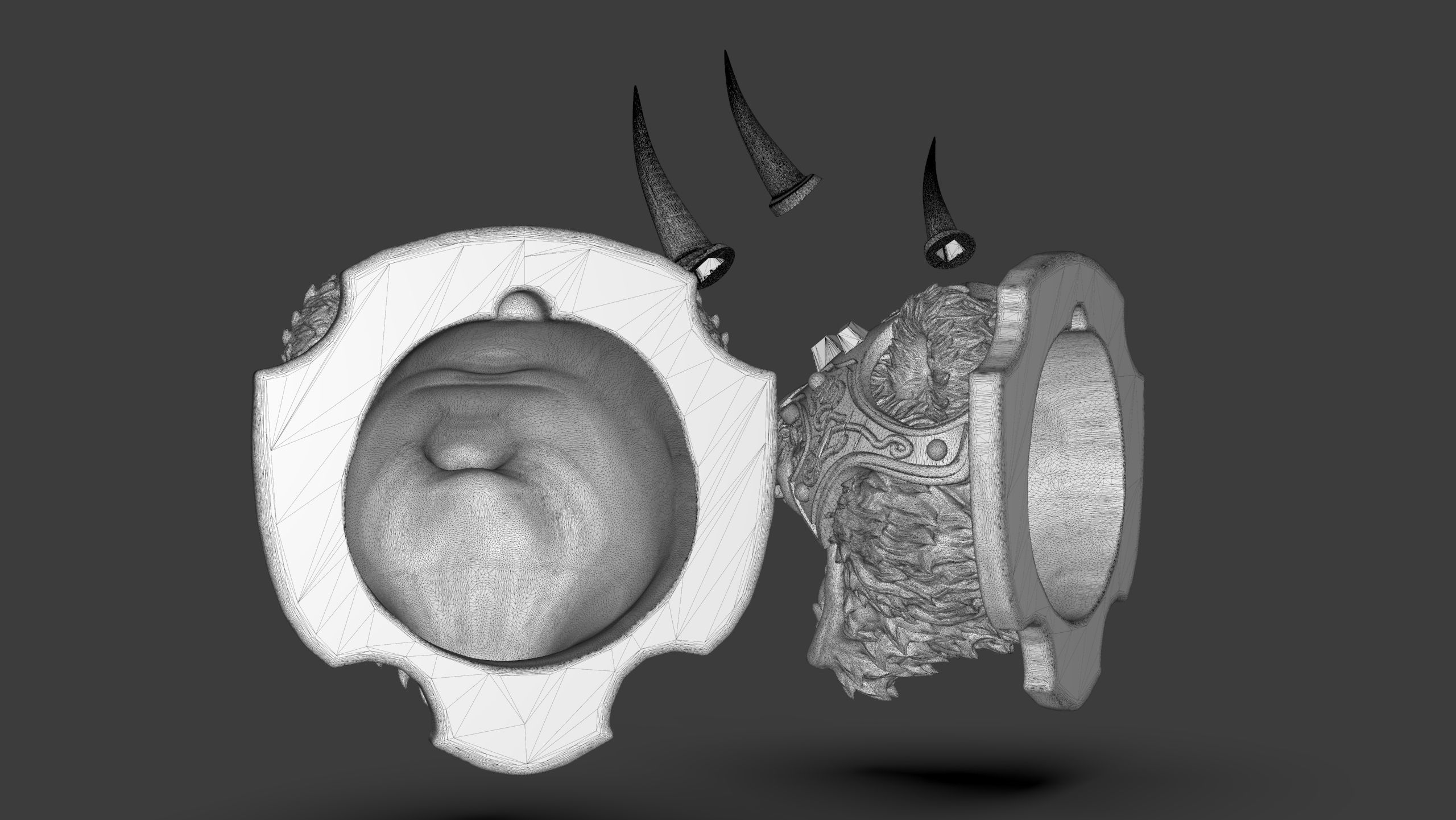 Stylized Grizzly Bear Trophy Head 3D print model_31