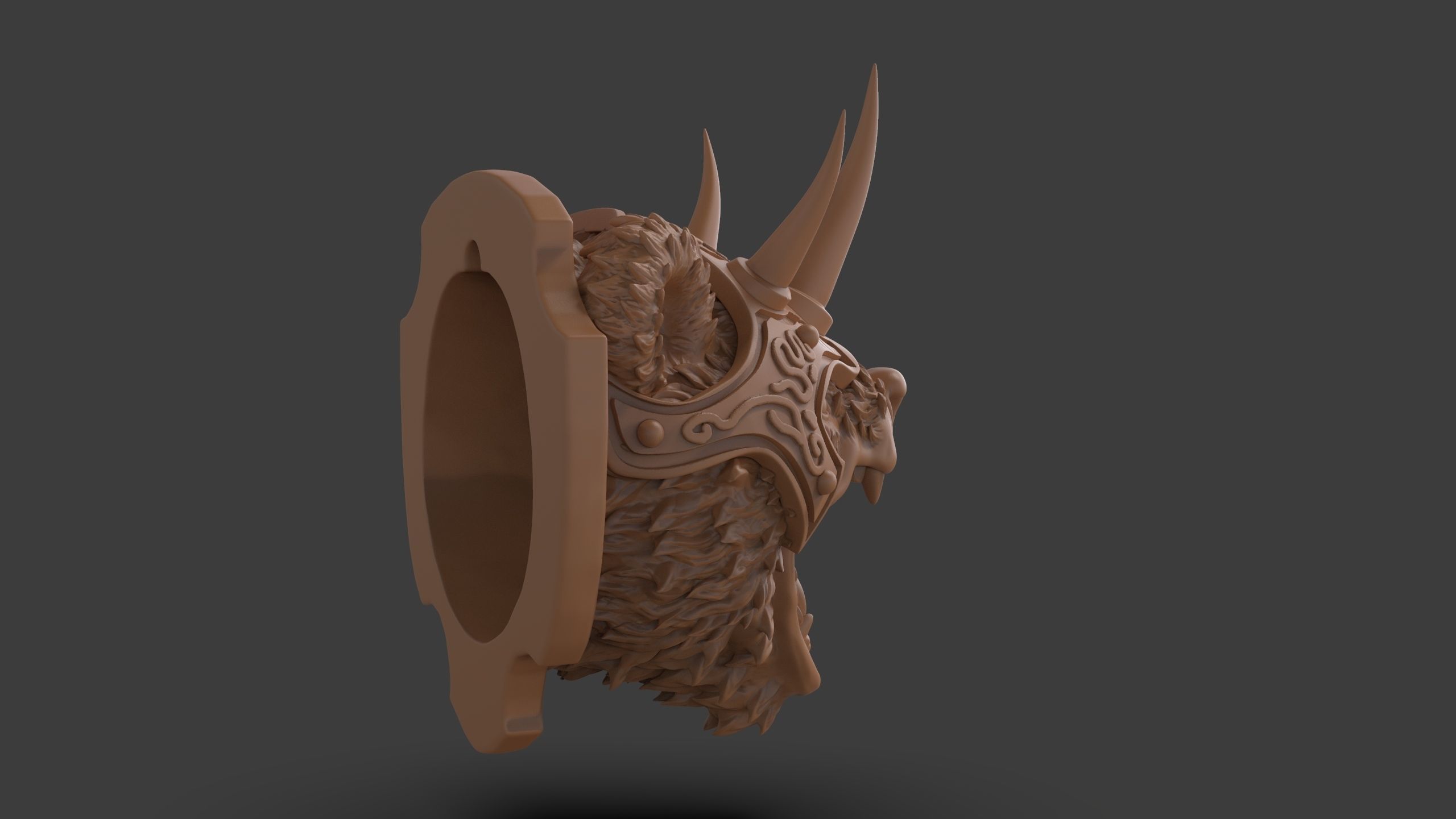 Stylized Grizzly Bear Trophy Head 3D print model_17