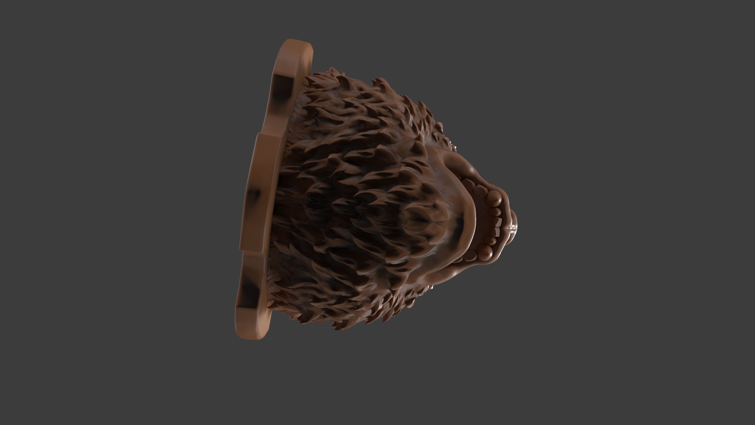 Stylized Grizzly Bear Trophy Head 3D print model_10