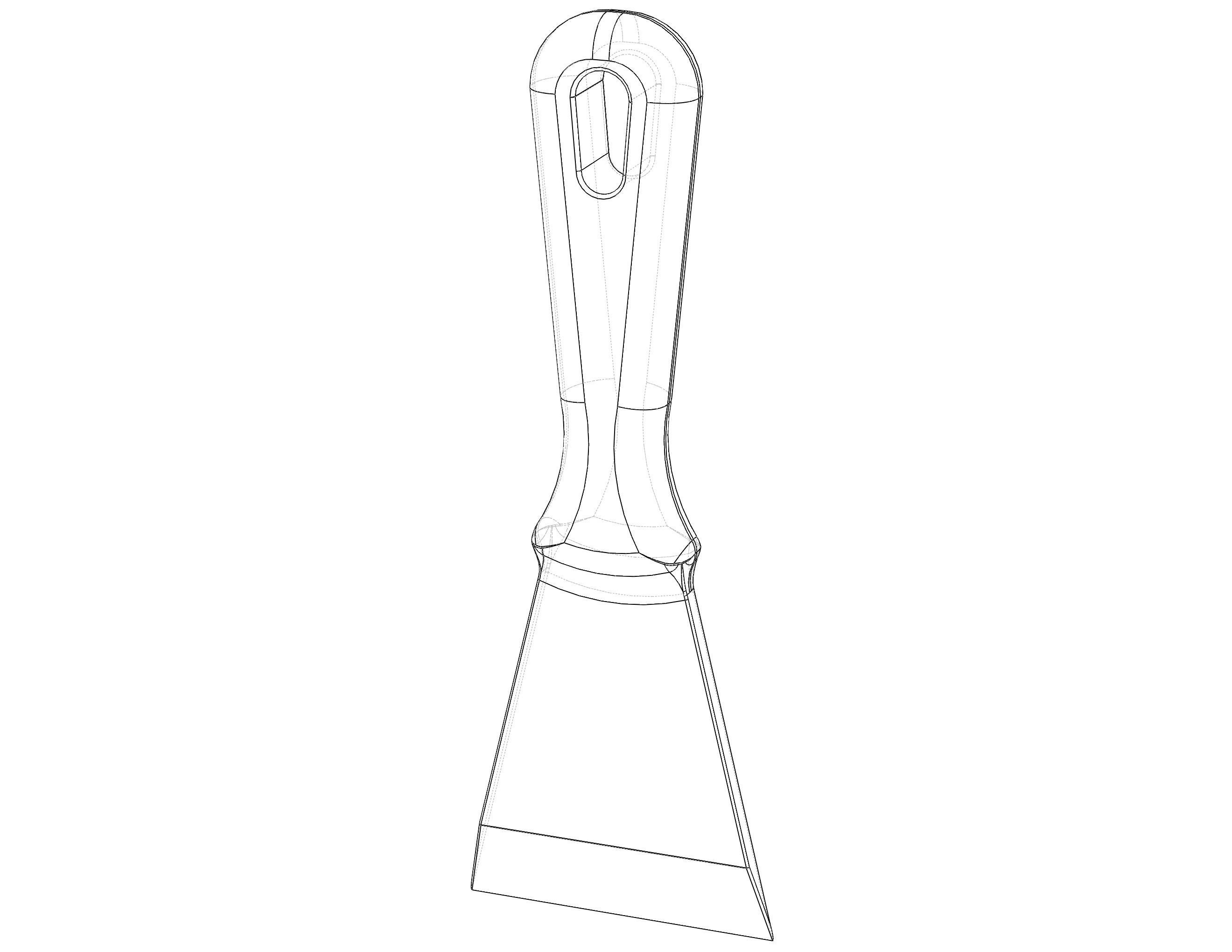 Plastic Hand Scraper with Hanging Hole 3D print model_3