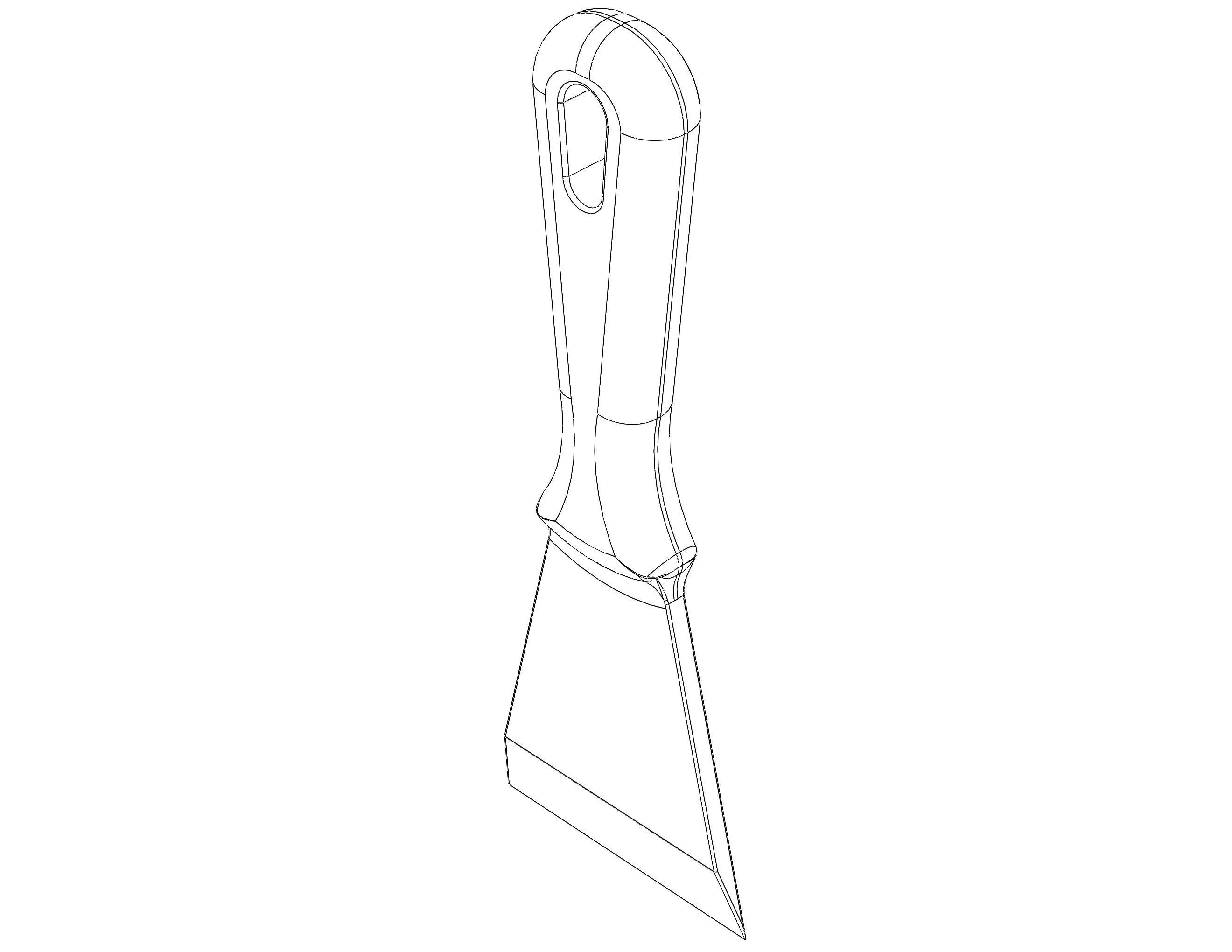 Plastic Hand Scraper with Hanging Hole 3D print model_6