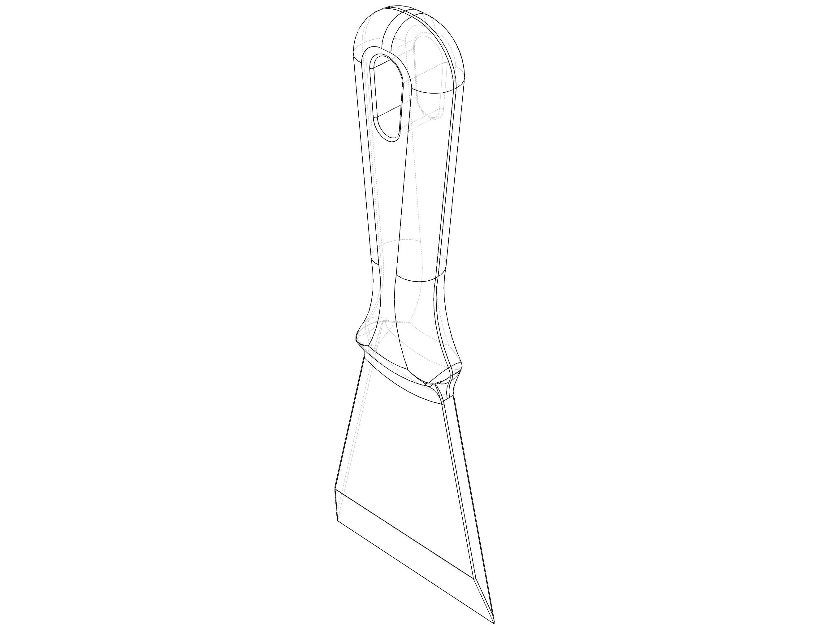 Plastic Hand Scraper with Hanging Hole 3D print model_7