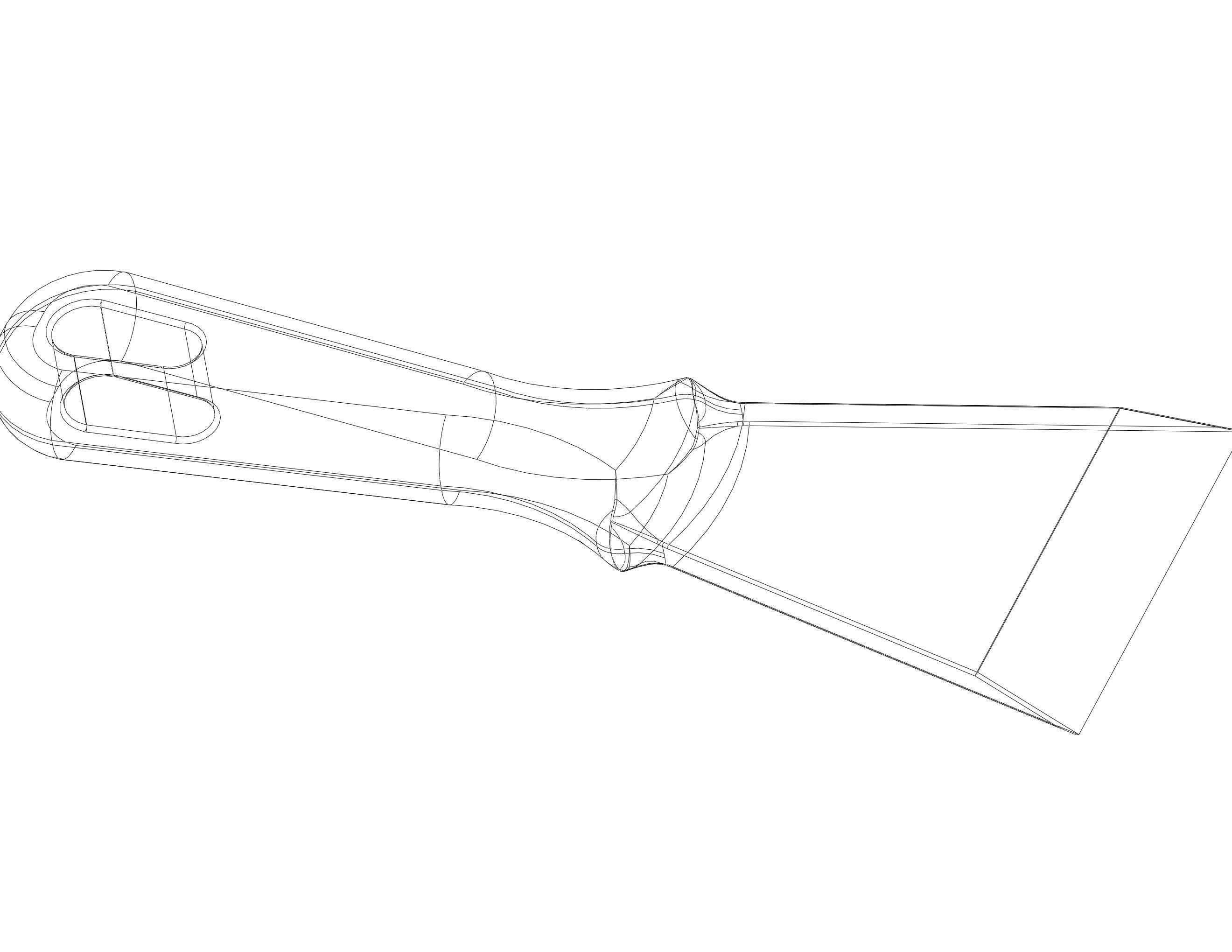 Plastic Hand Scraper with Hanging Hole 3D print model_36