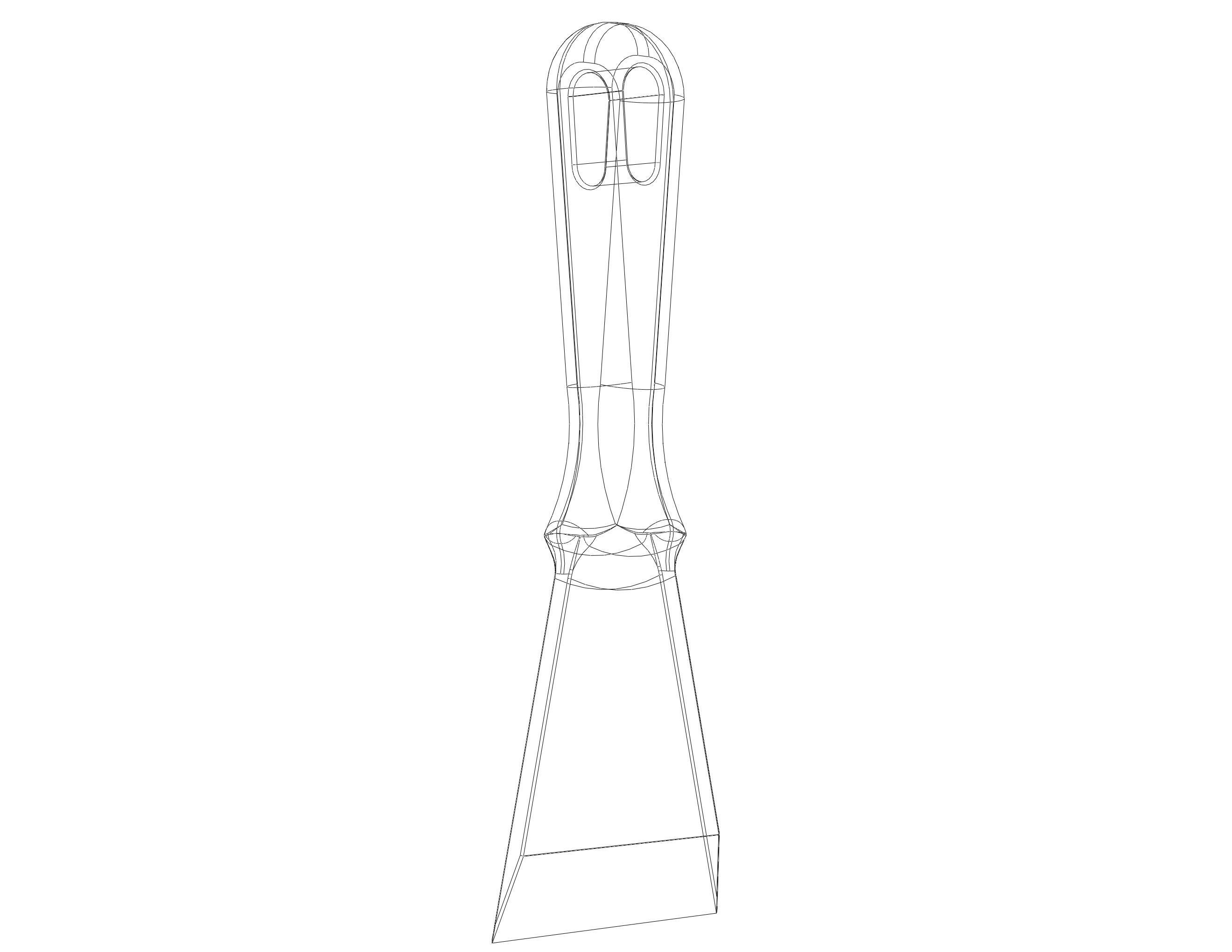 Plastic Hand Scraper with Hanging Hole 3D print model_28