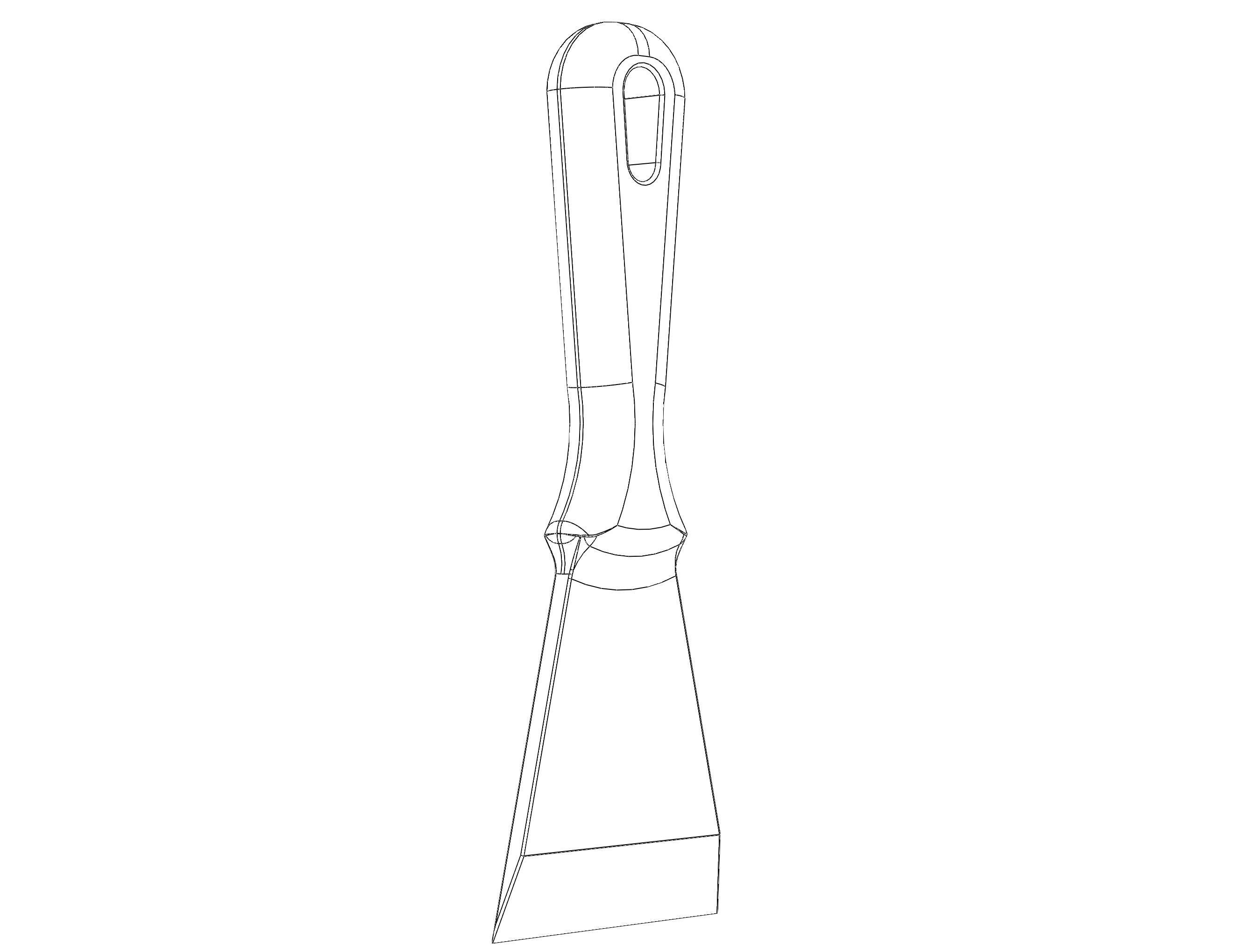 Plastic Hand Scraper with Hanging Hole 3D print model_26