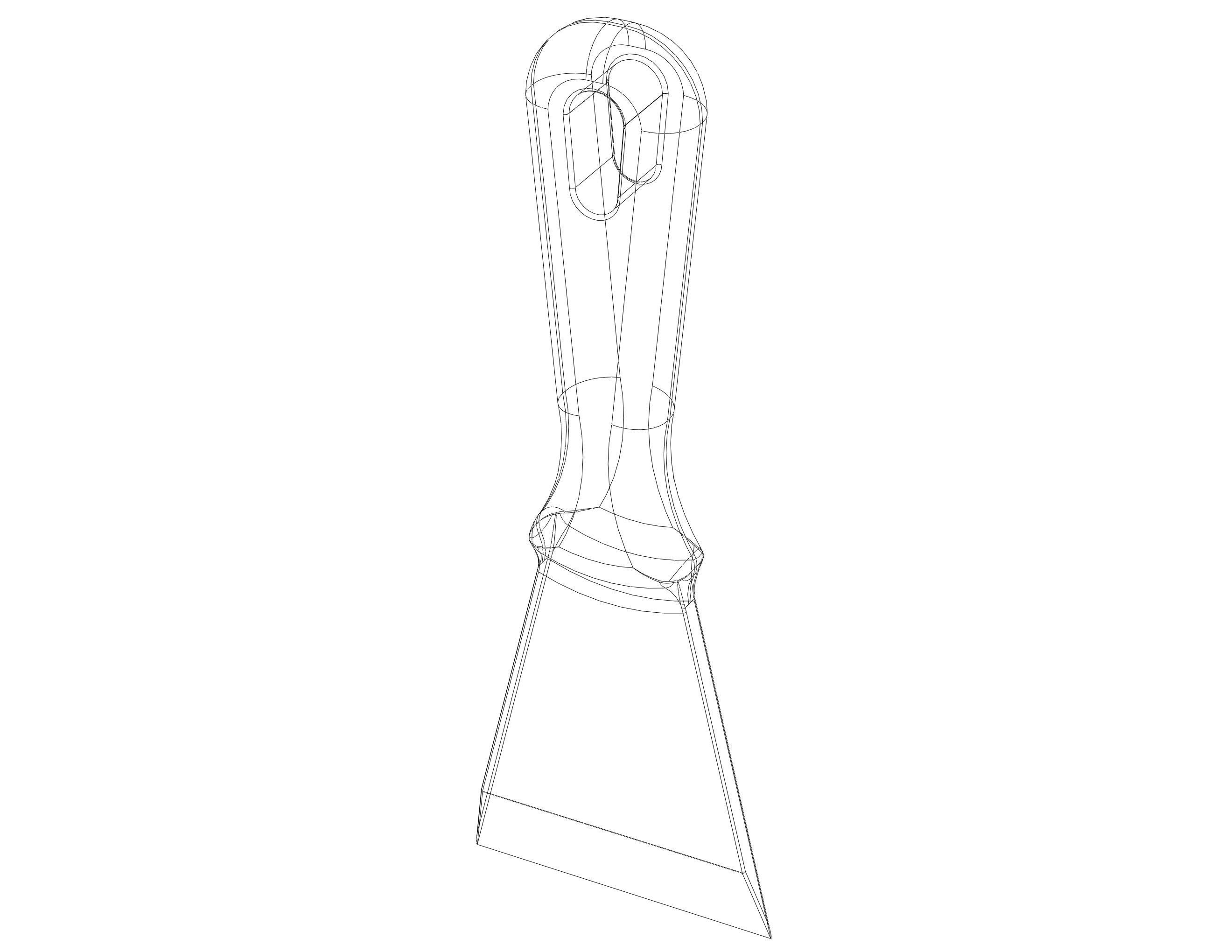 Plastic Hand Scraper with Hanging Hole 3D print model_12