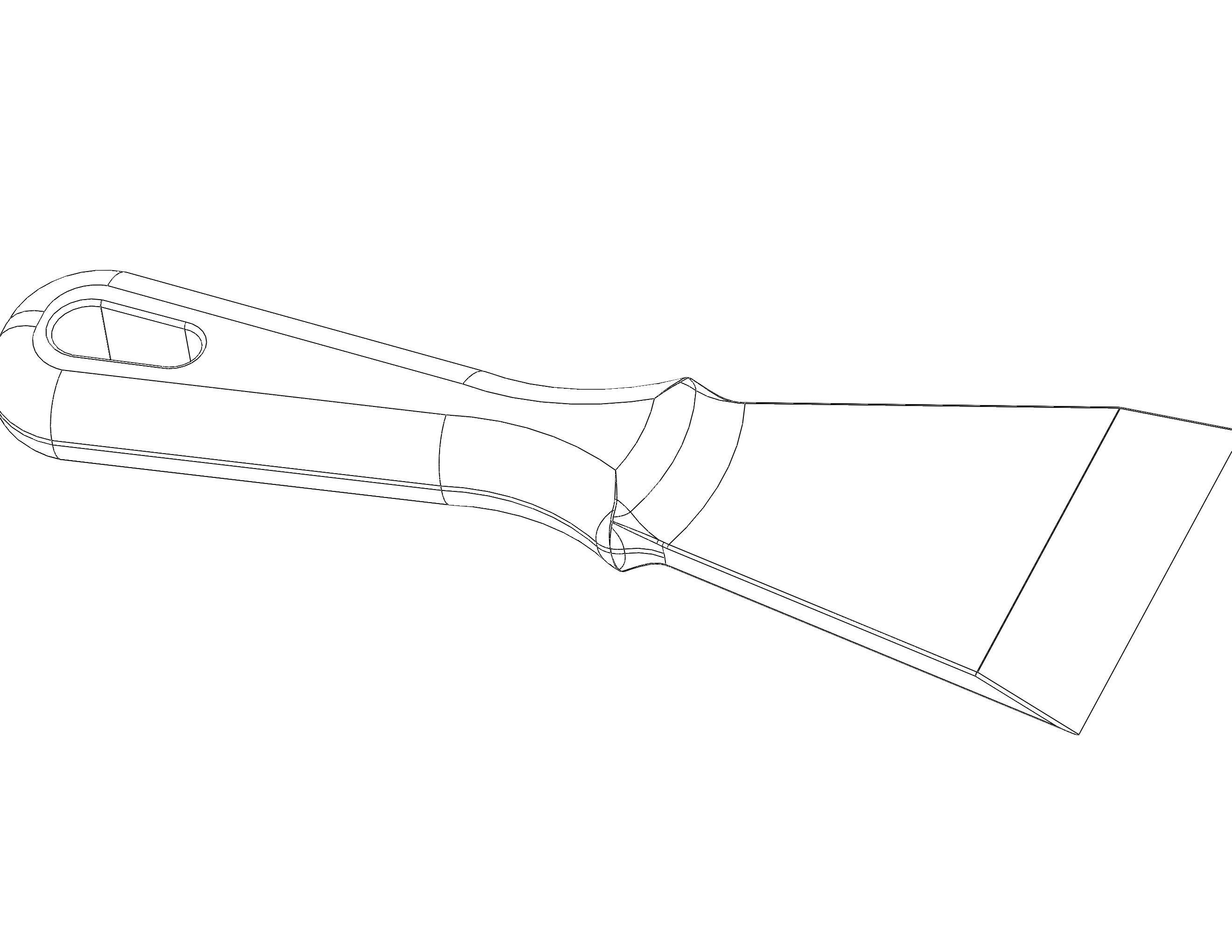 Plastic Hand Scraper with Hanging Hole 3D print model_34