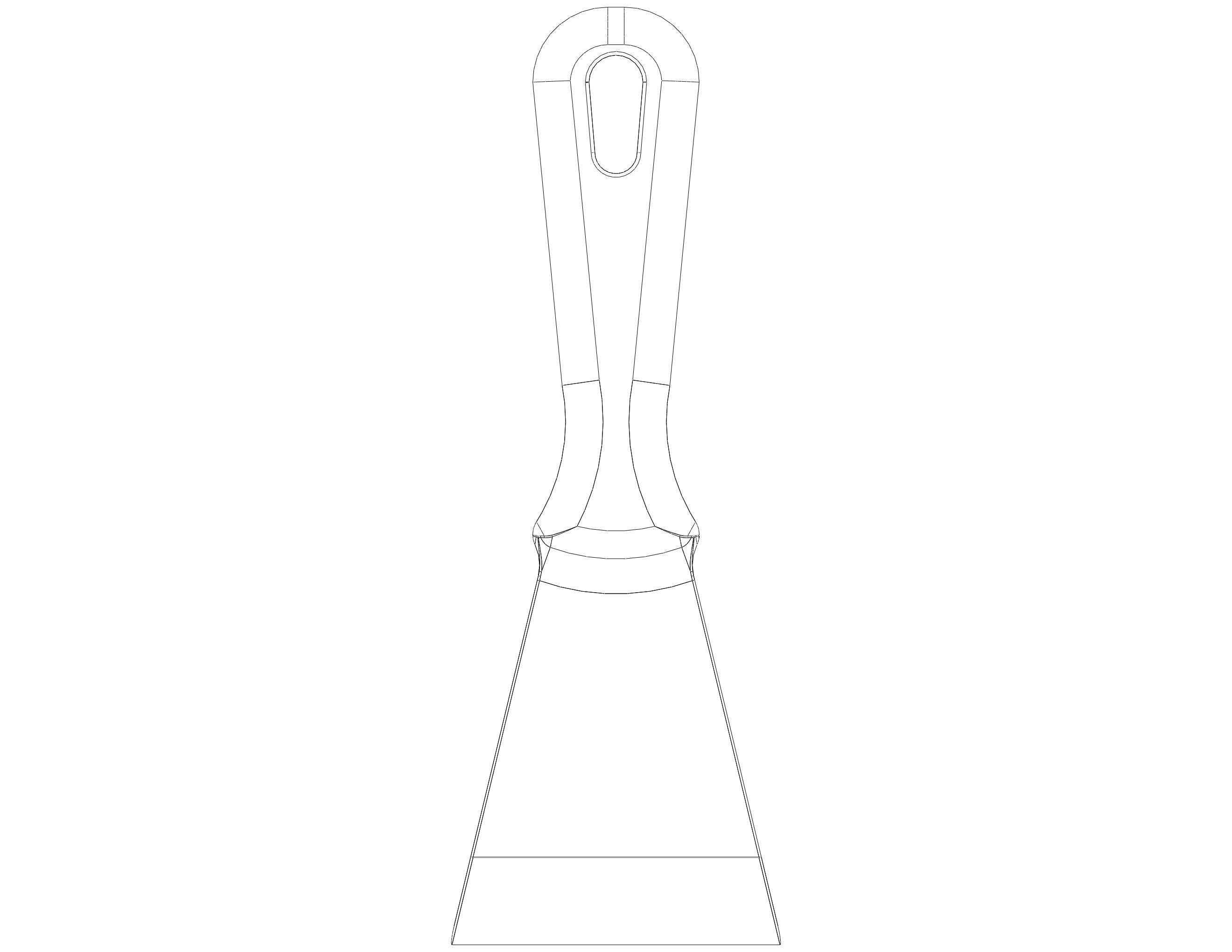 Plastic Hand Scraper with Hanging Hole 3D print model_24