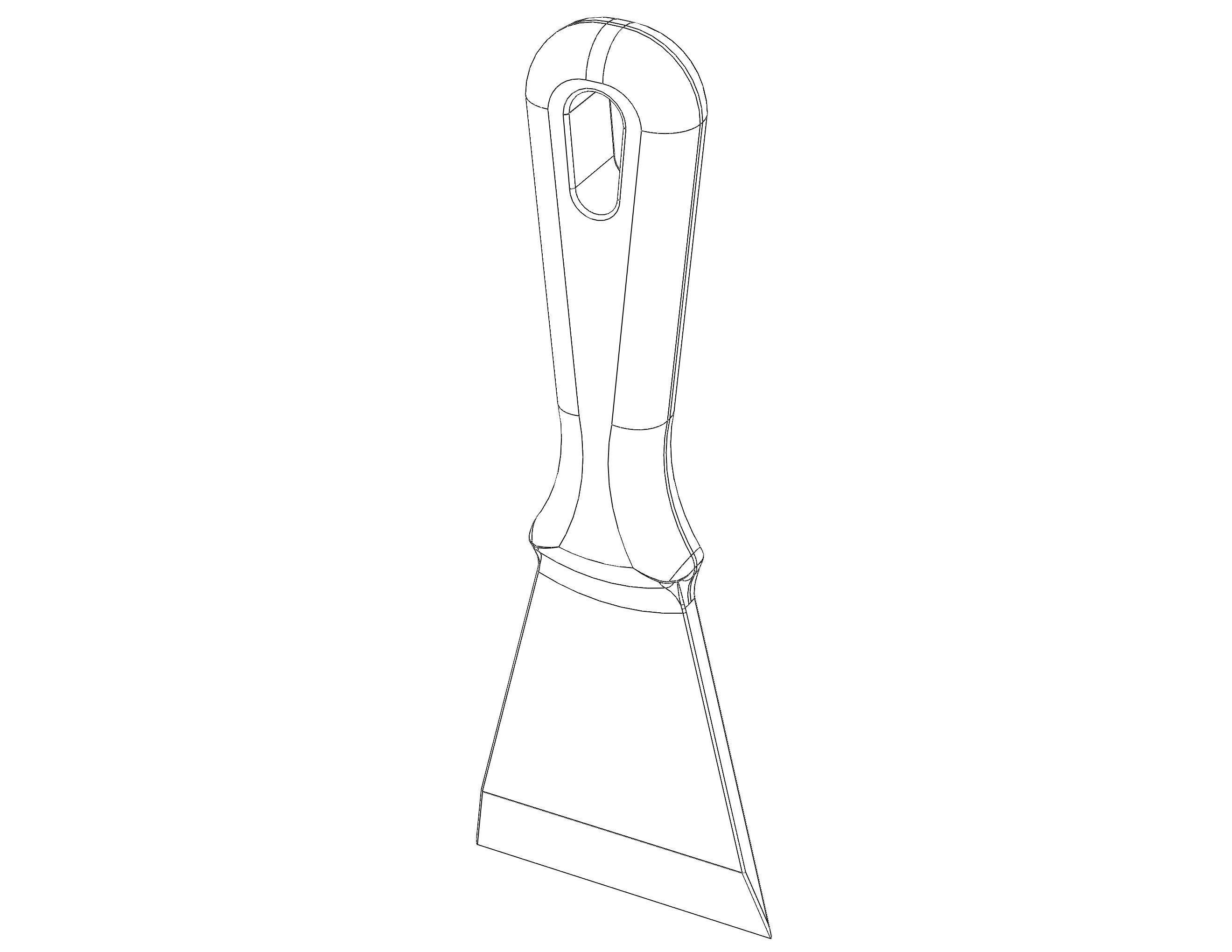 Plastic Hand Scraper with Hanging Hole 3D print model_10