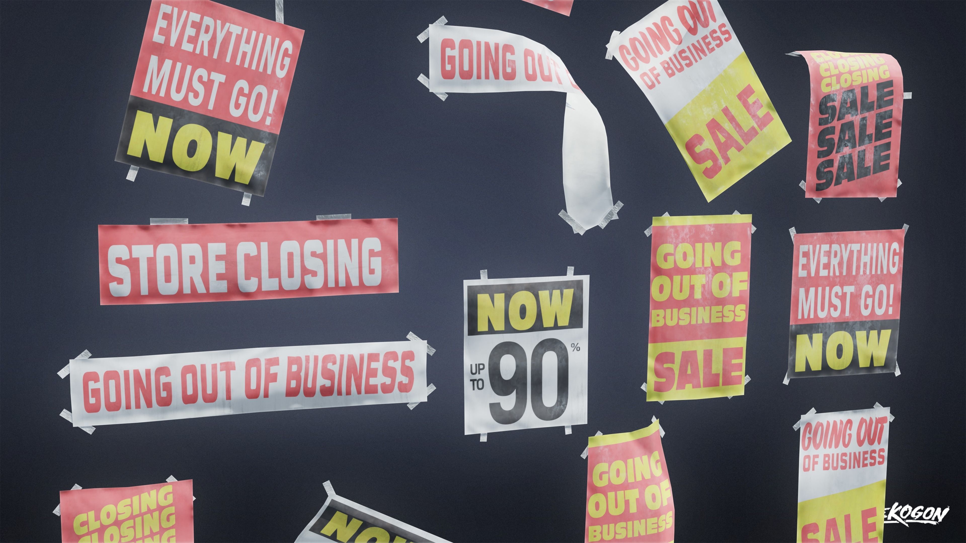 SIGNAGE - Business Signs 02 - LOW POLY AND NANITE Low-poly 3D model_4