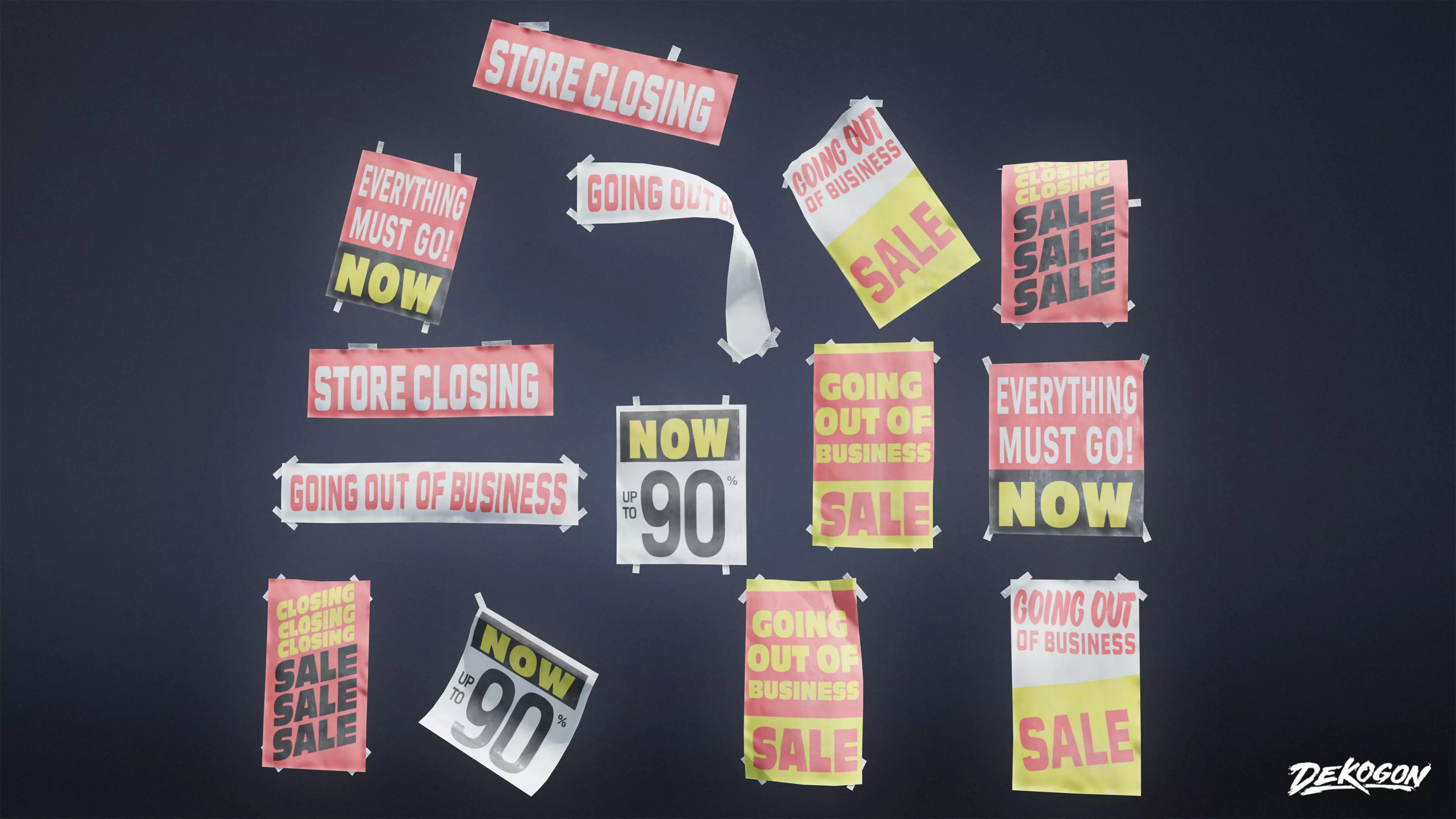 SIGNAGE - Business Signs 02 - LOW POLY AND NANITE Low-poly 3D model_0