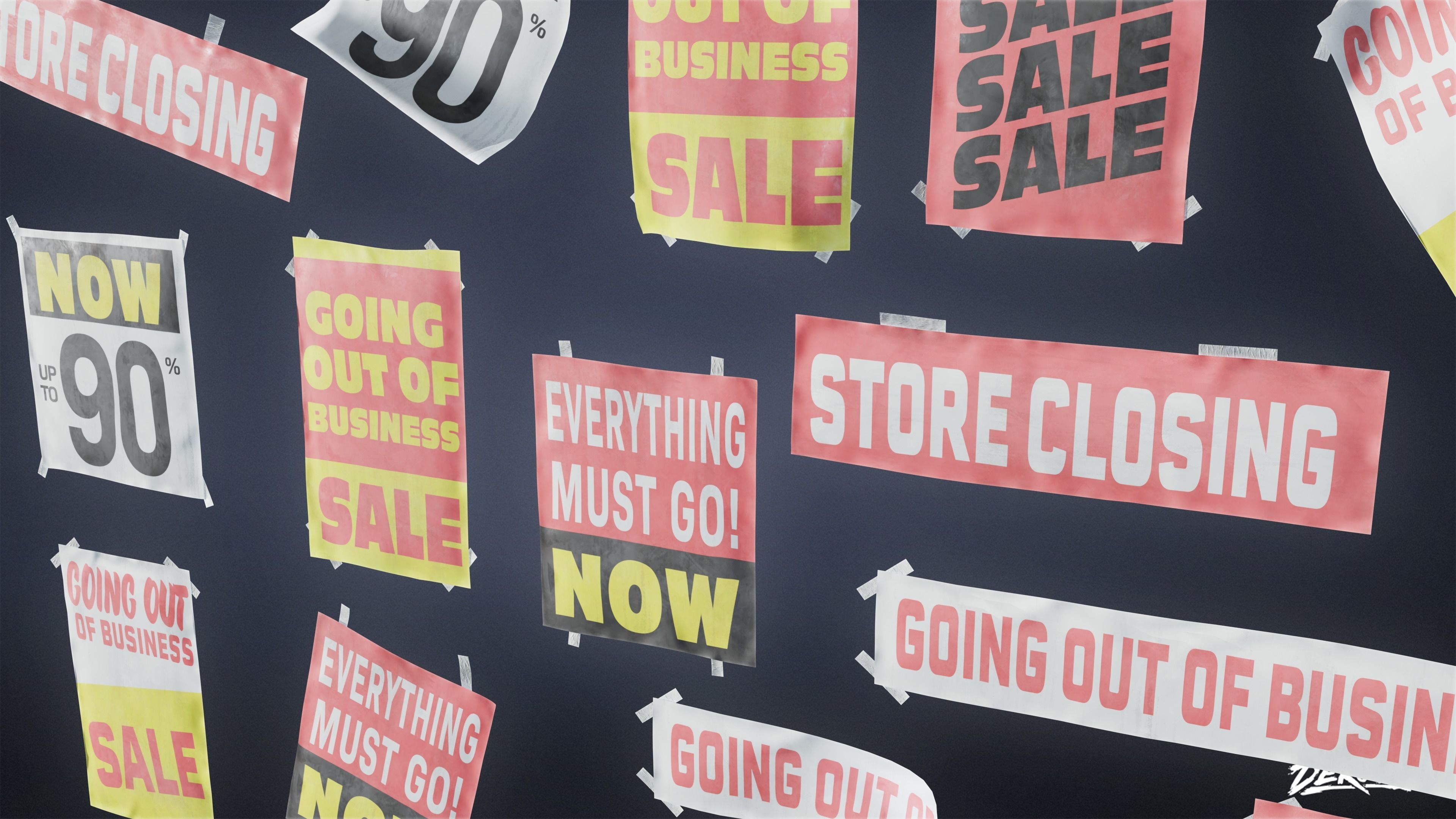 SIGNAGE - Business Signs 02 - LOW POLY AND NANITE Low-poly 3D model_16