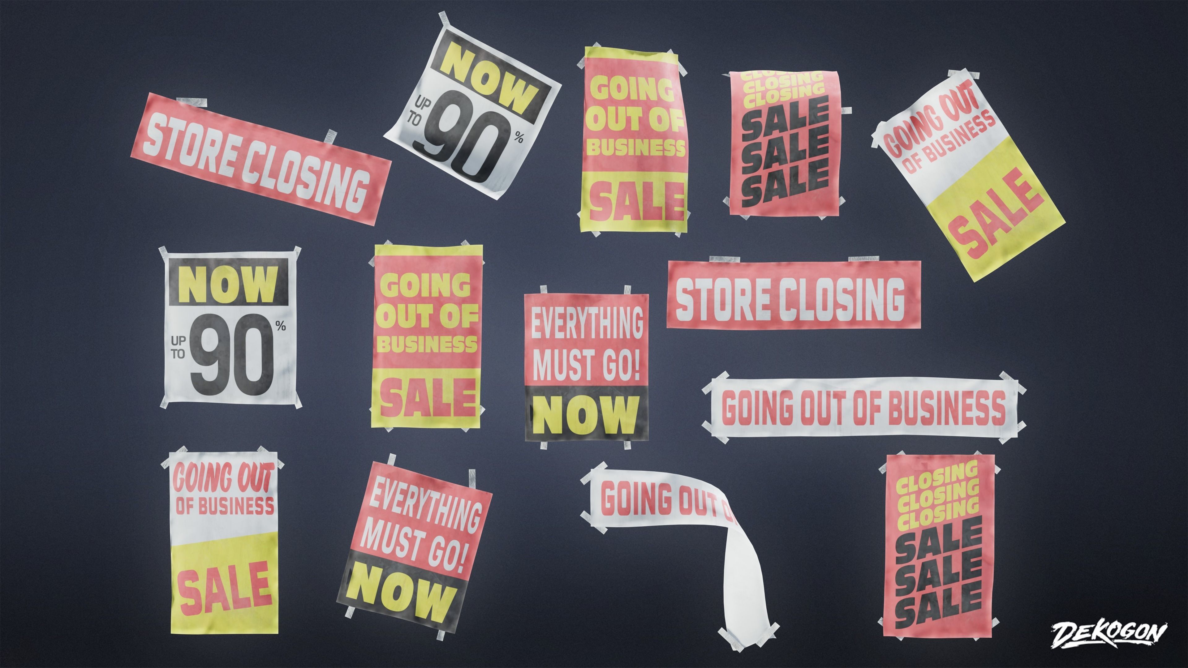 SIGNAGE - Business Signs 02 - LOW POLY AND NANITE Low-poly 3D model_14