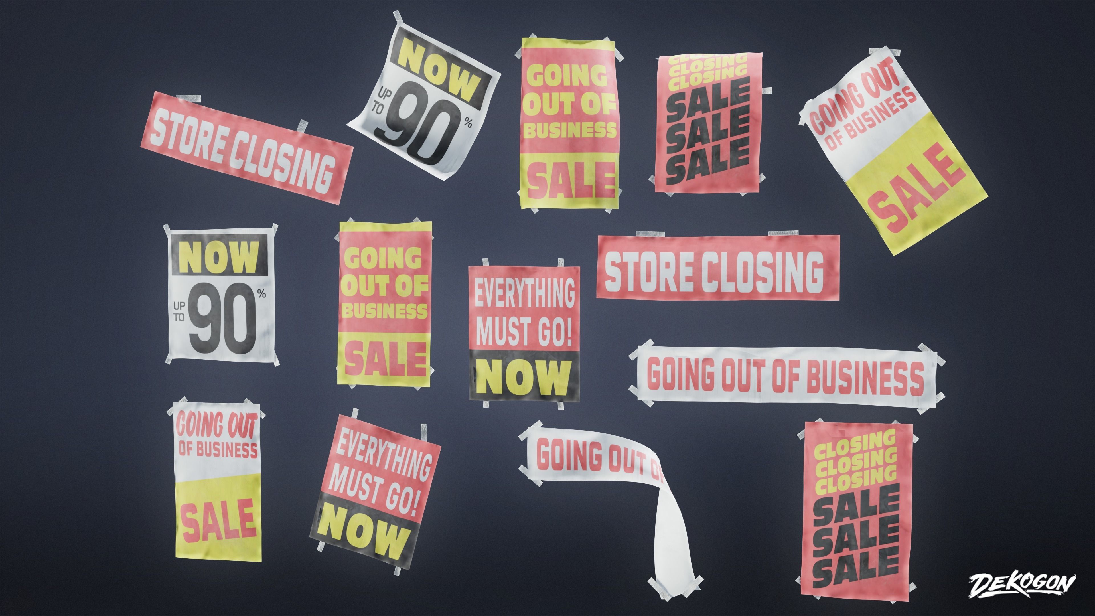SIGNAGE - Business Signs 02 - LOW POLY AND NANITE Low-poly 3D model_12