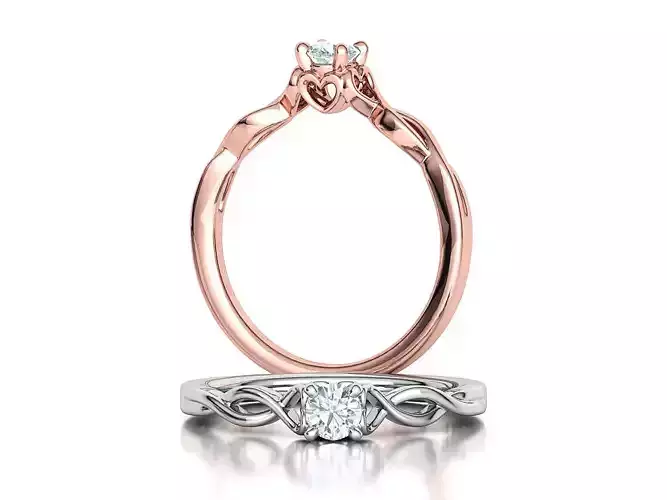Heart design Solitaire Engagement Ring 20 pointer diamond