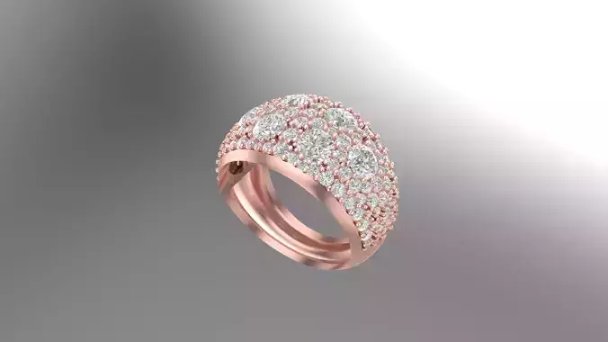 RING DIAMOND STYLE ROUND RING 3D print model