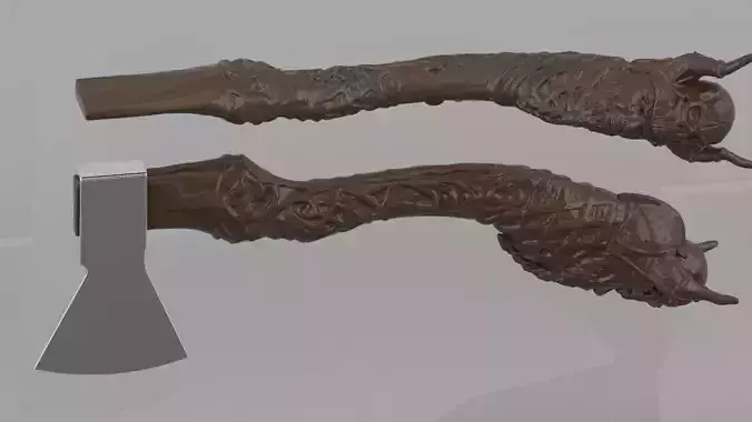 Viking axe handle 3D print model
