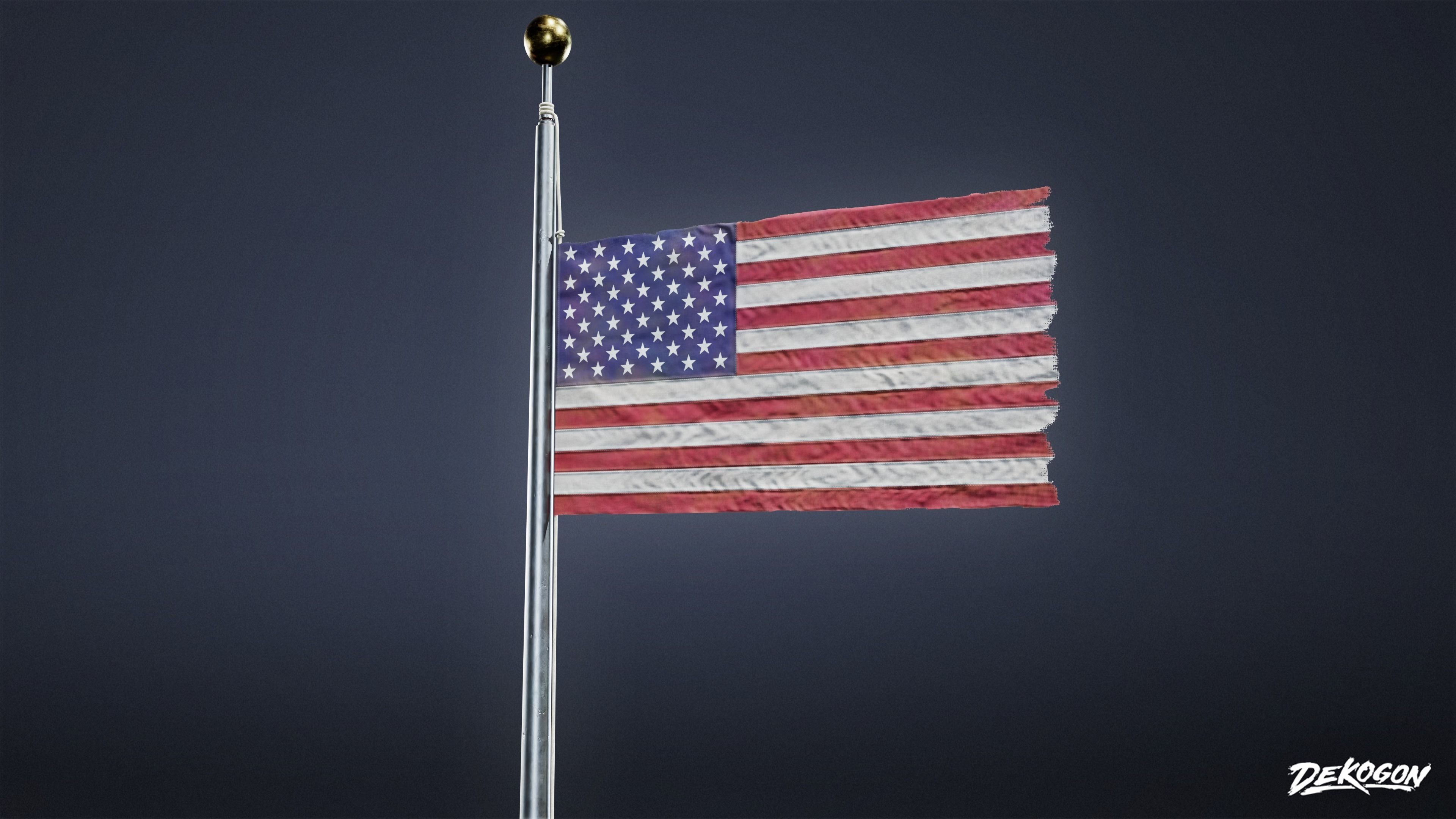 SIGNAGE - Flagpole Tall 01 - LOW POLY AND NANITE Low-poly 3D model_11