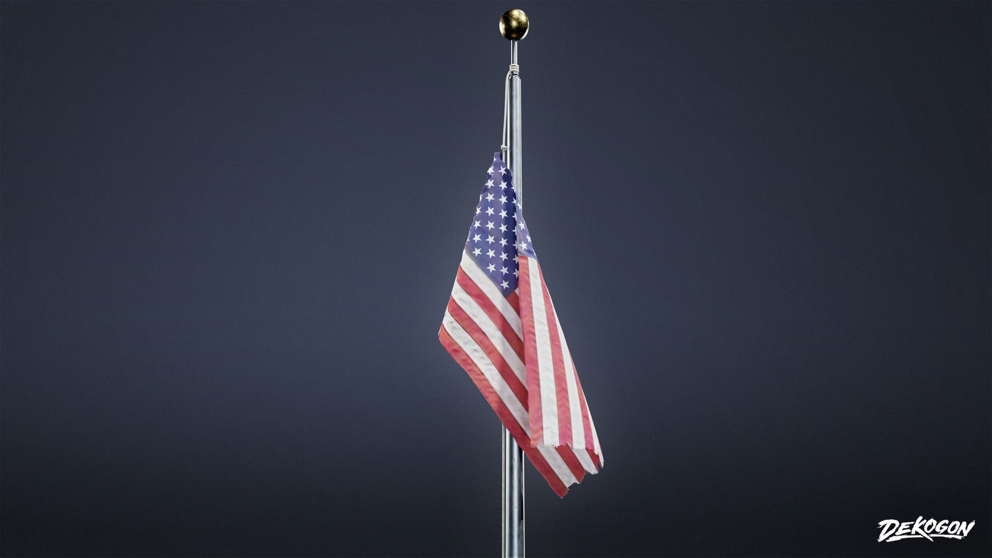 SIGNAGE - Flagpole Tall 01 - LOW POLY AND NANITE Low-poly 3D model_13